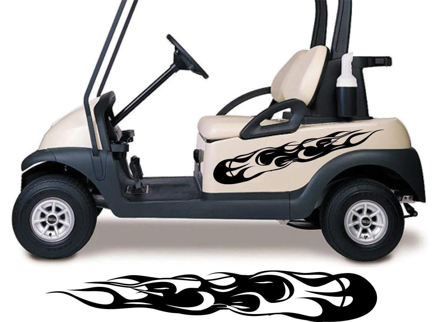 StickerChef Black Flame Tribal Golf Cart Decal