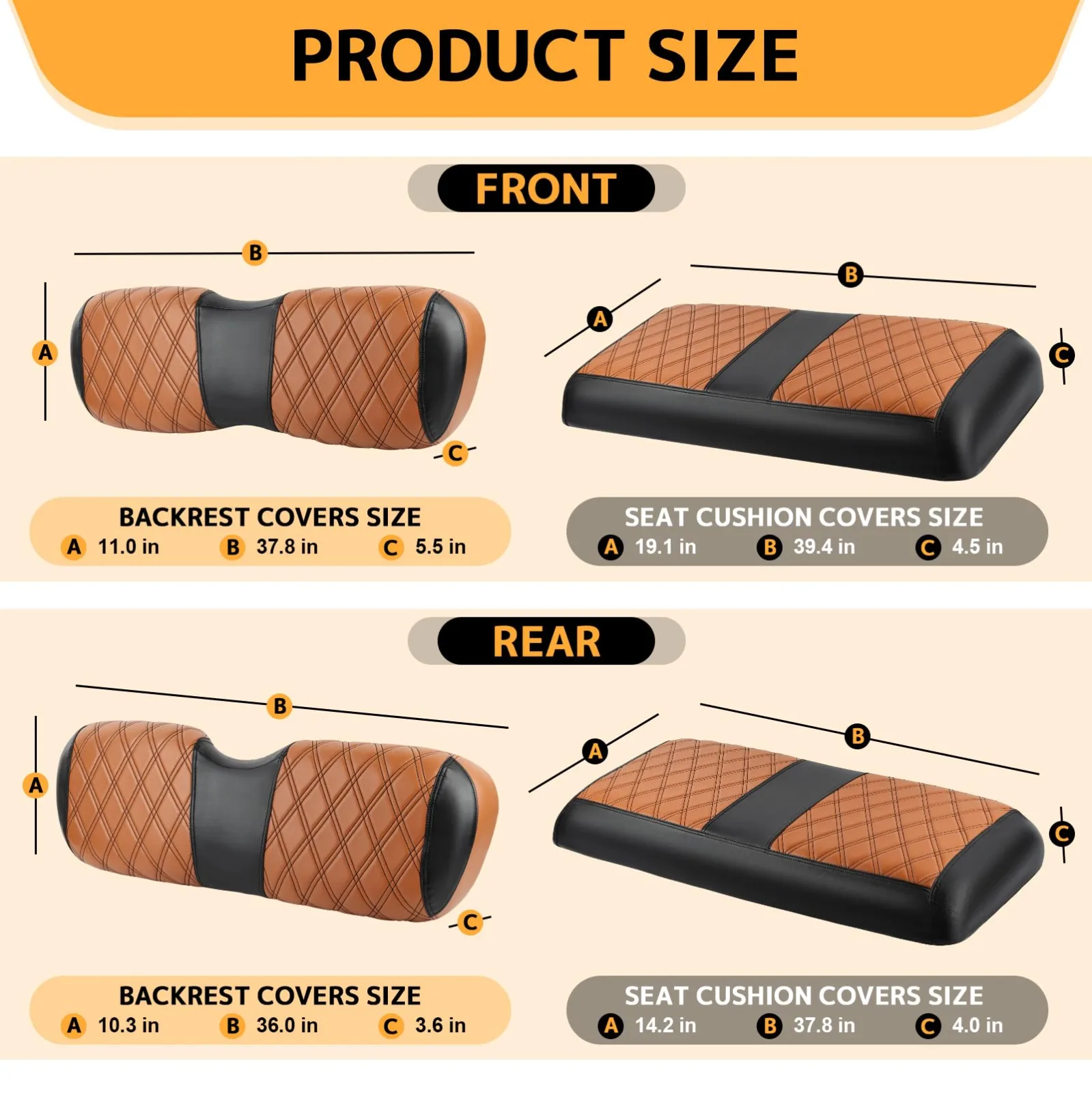 JAOGAUS GCSC1004 Seat Covers for Club Car DS image 3