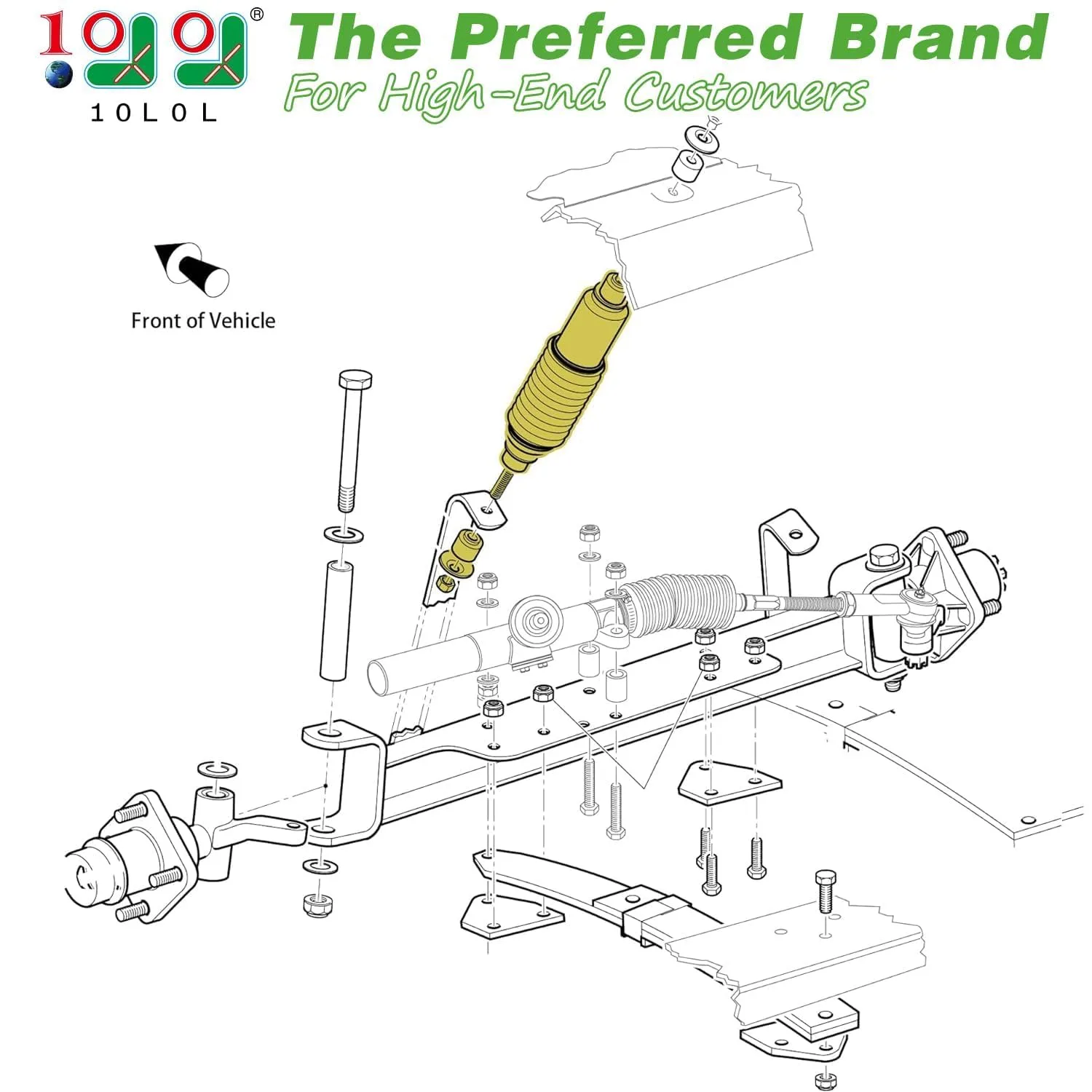 10L0L Shock Absorber Set for E-Z-GO Golf Carts image 2