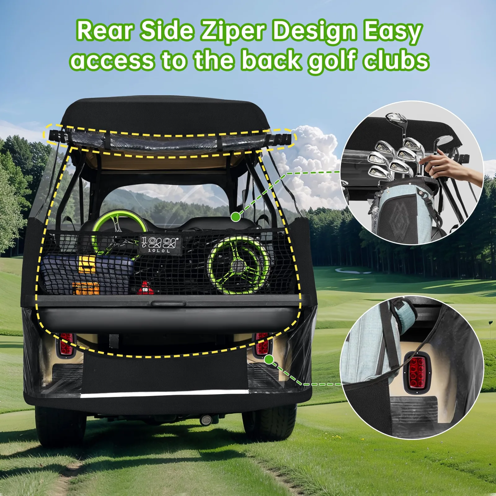 10L0L Club Car DS 2+2 Golf Cart Enclosure with Speaker Mount image 4