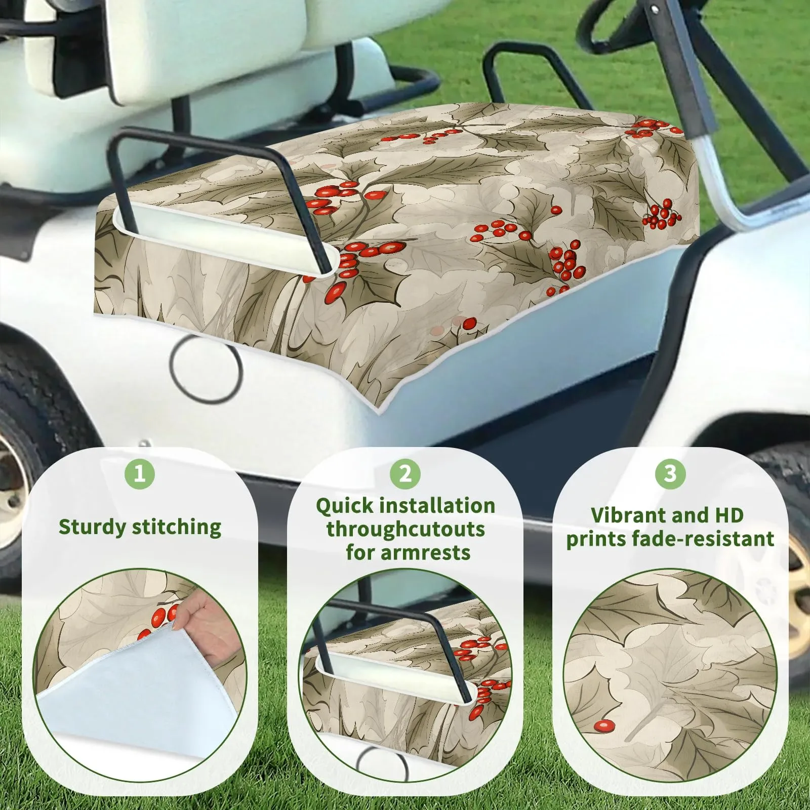 Tiveruda Golf Cart Seat Cover for Double Seats image 3