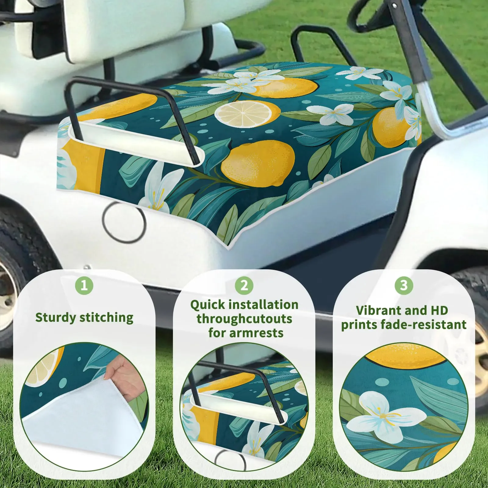 Tiveruda Golf Cart Seat Cover for Double Seats image 3