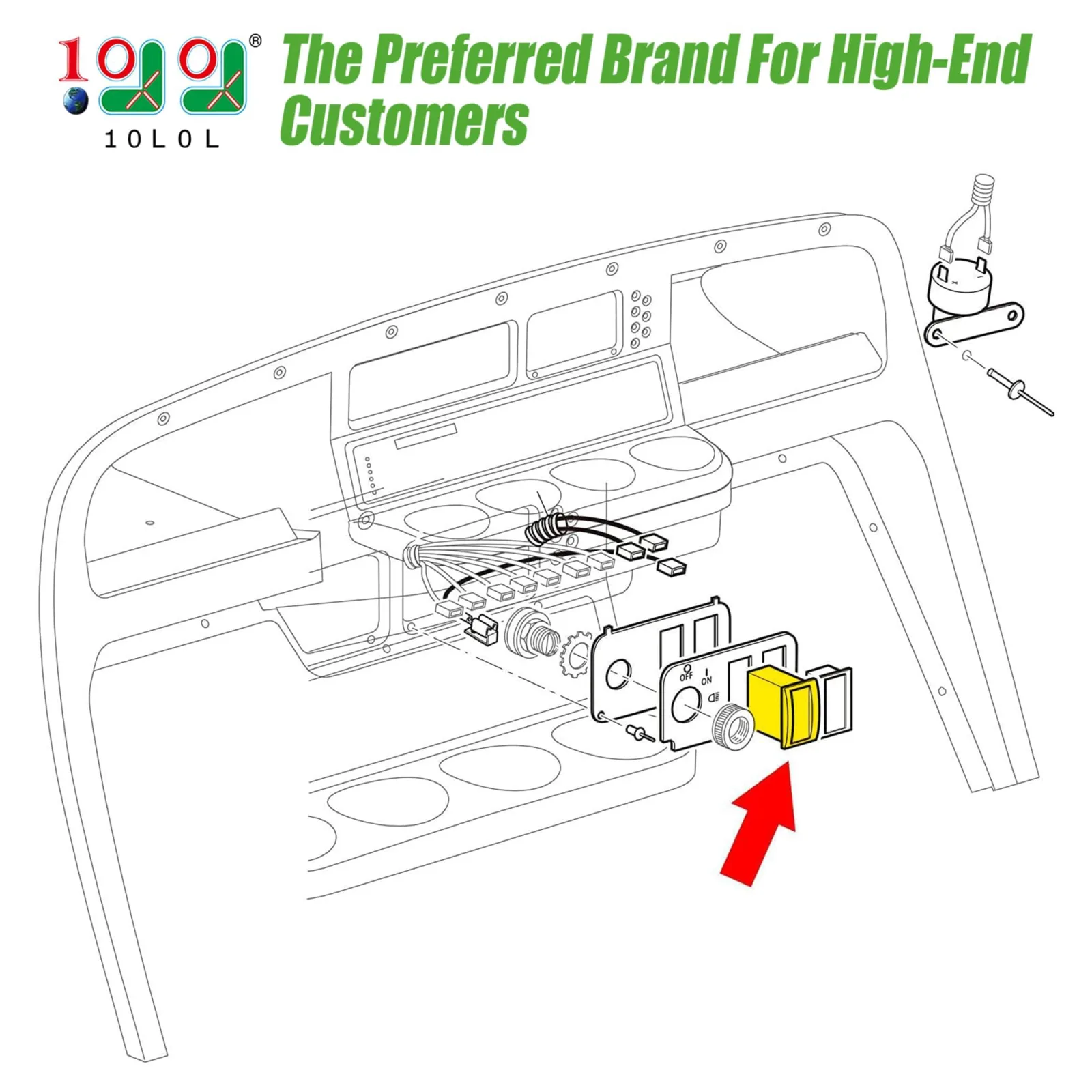 10L0L Forward/Reverse Switch for E-Z-GO TXT PDS image 2