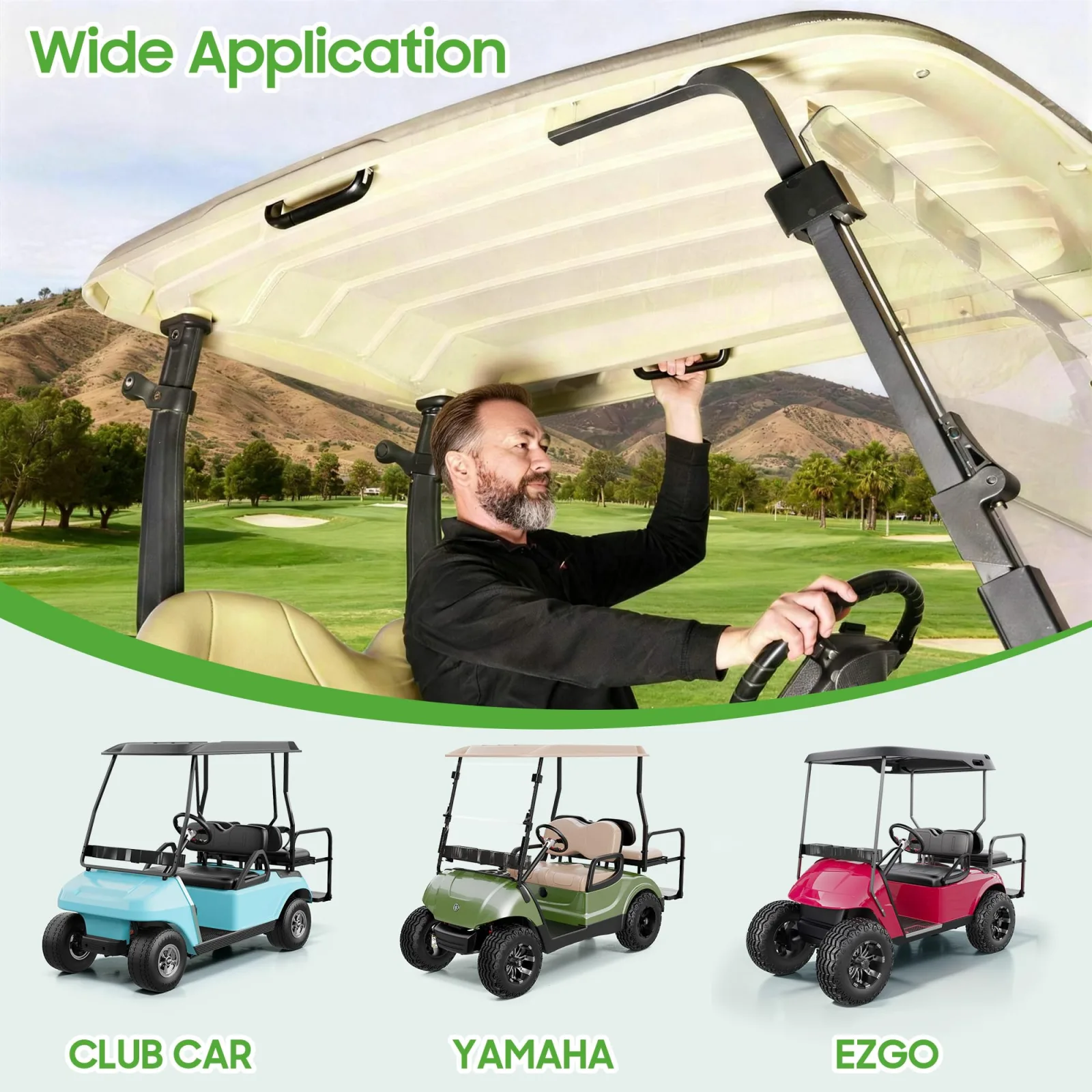10L0L Golf Cart Roof Grab Handle for EZGO, Club Car & Yamaha image 3