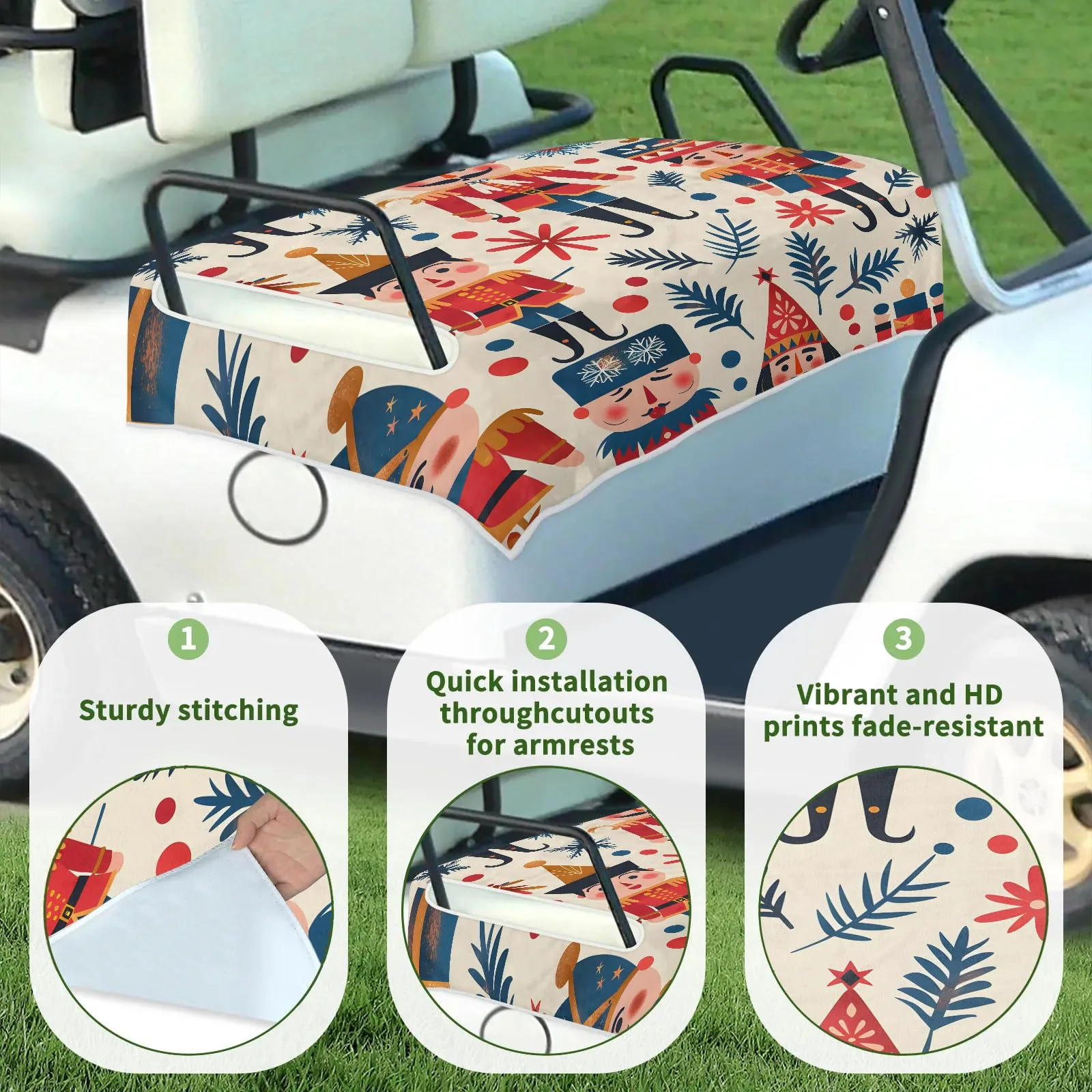 Tiveruda Golf Cart Seat Cover for Double Seats image 3