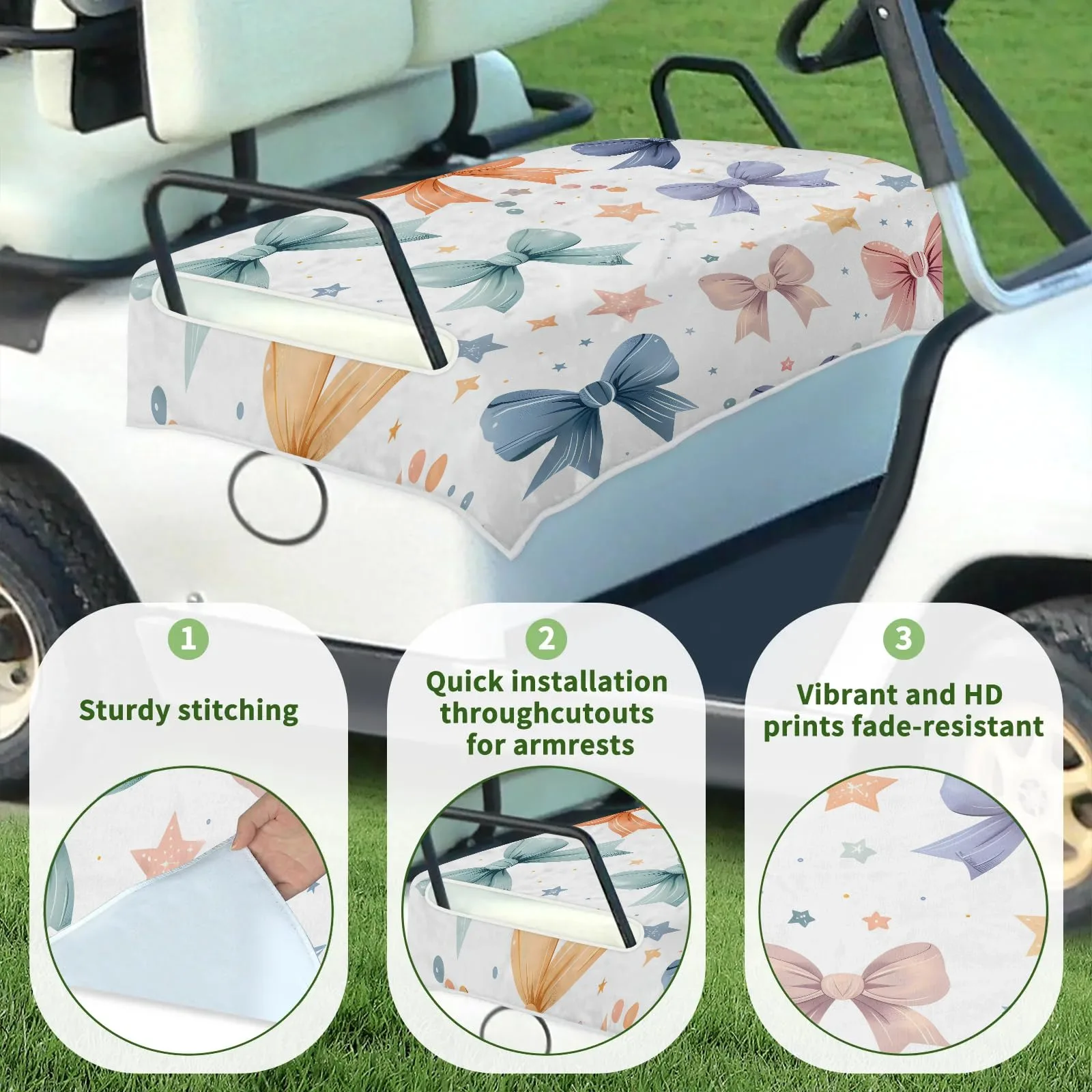 Tiveruda Golf Cart Seat Cover for Double Seats image 3