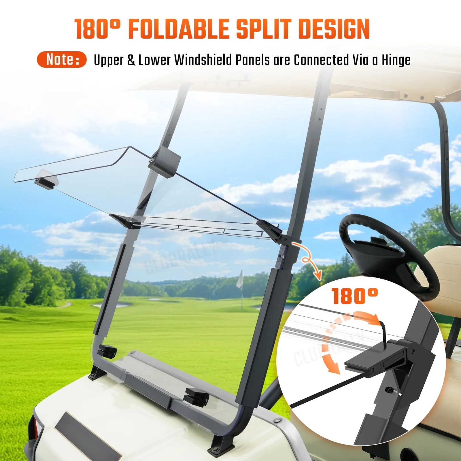 CLUBRALLY Foldable Windshield for Club Car DS 2000+ image 3