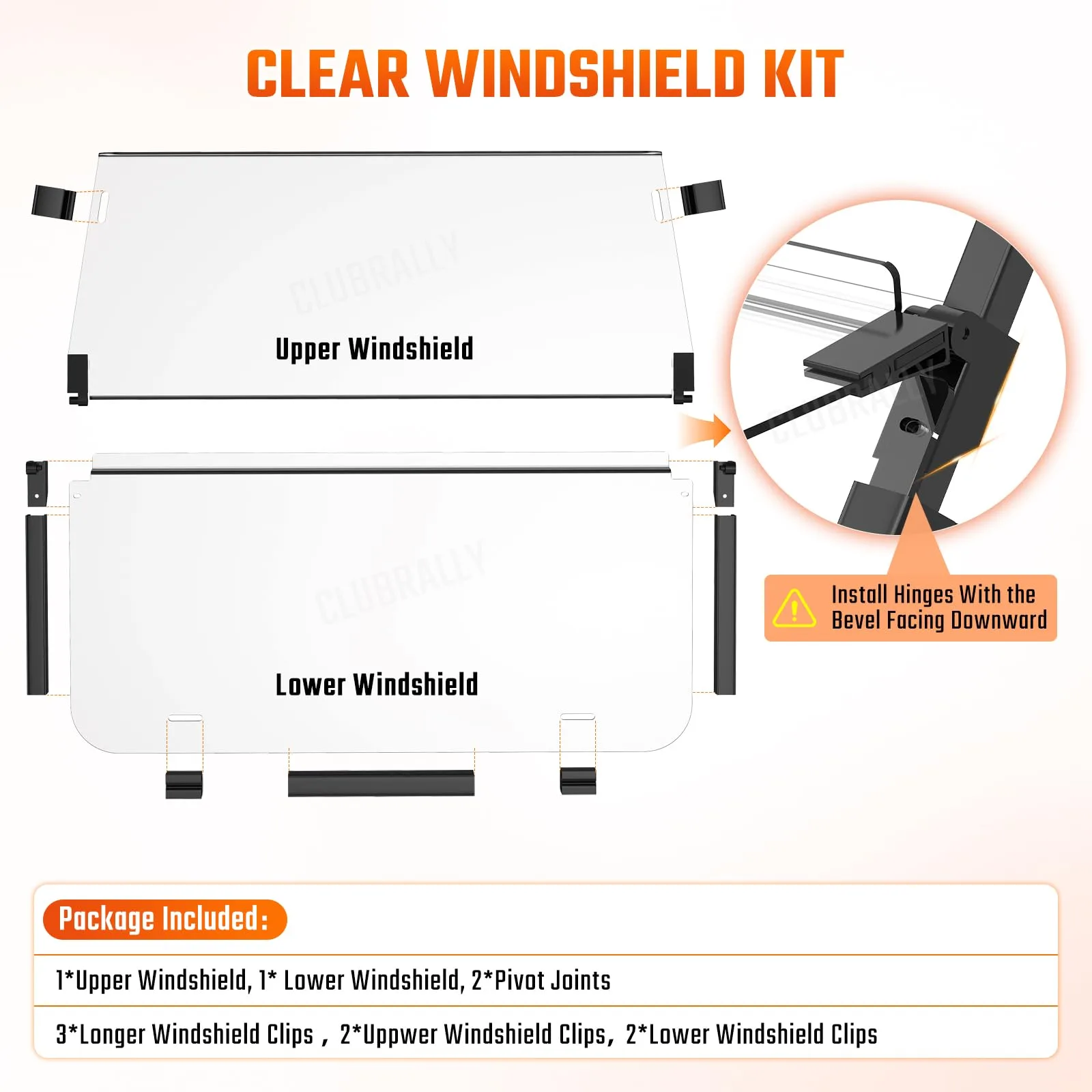 CLUBRALLY Foldable Windshield for Club Car DS 2000+ image 4
