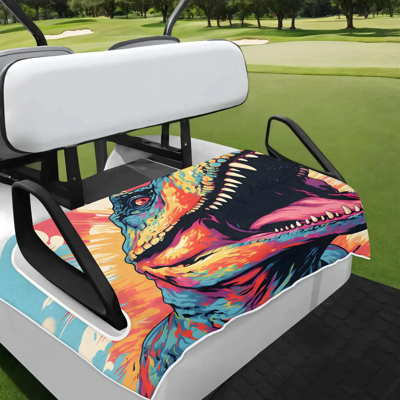 Tiveruda Dinosaur Golf Cart Seat Cover, 51 x 31 in