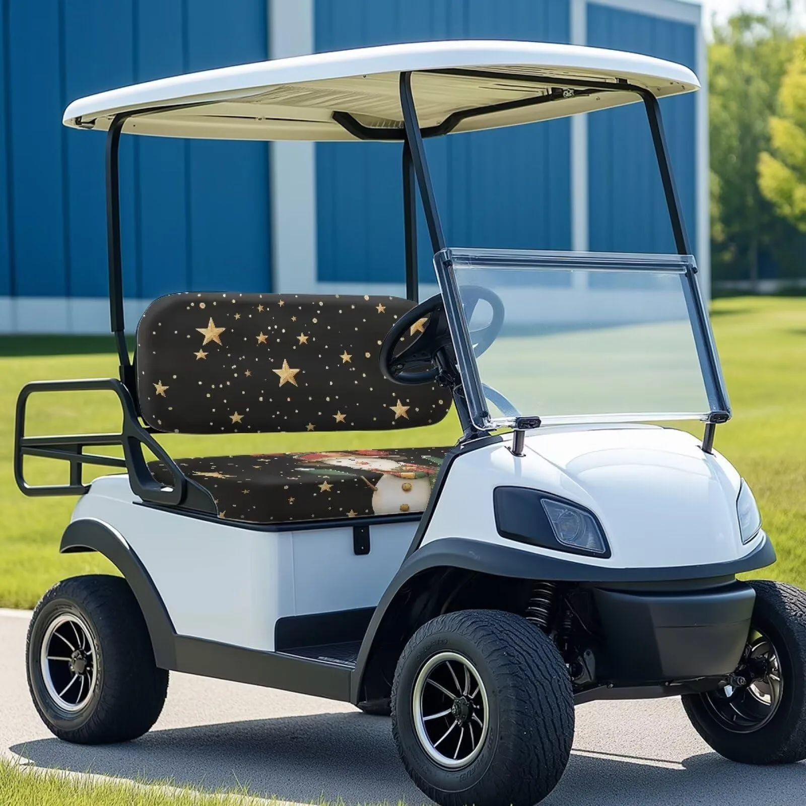 Quidrwyo Snowman Stars 2-Piece Golf Cart Seat Cover Set image 3
