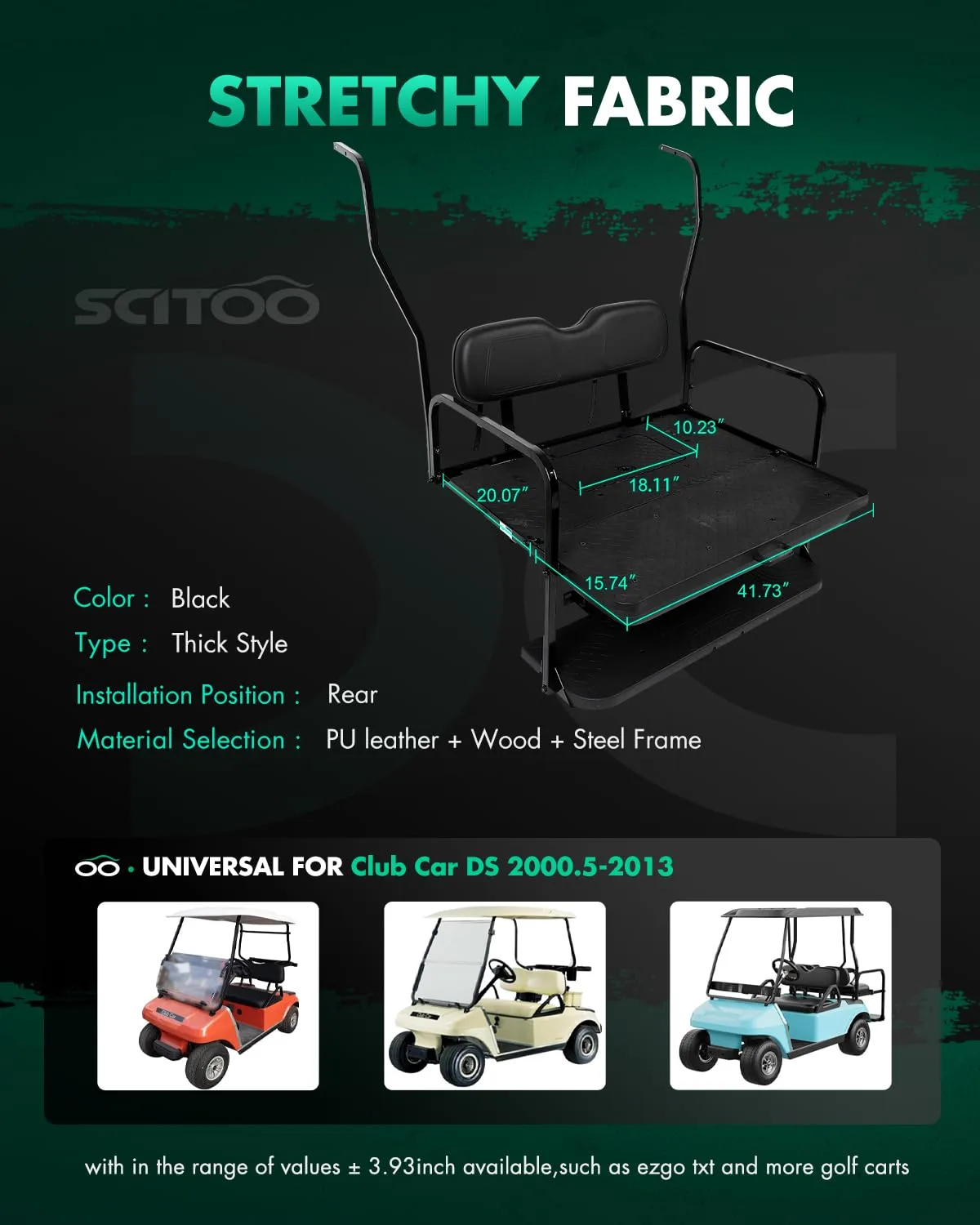 SCITOO Rear Seat Kit for Club Car DS 2000.5-2013 image 2