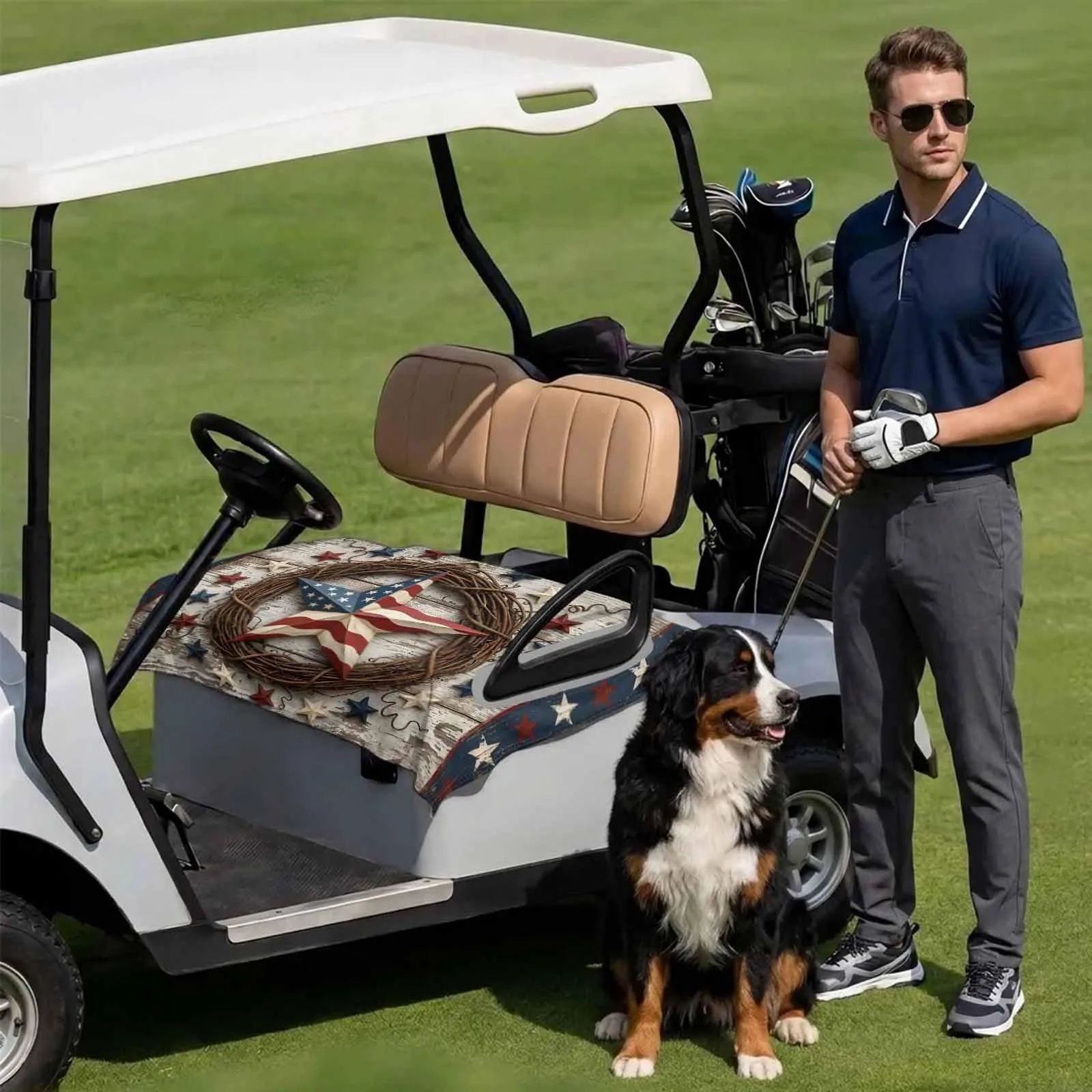 DecorLovee 4th of July Golf Cart Seat Cover 51 x 31 in image 3