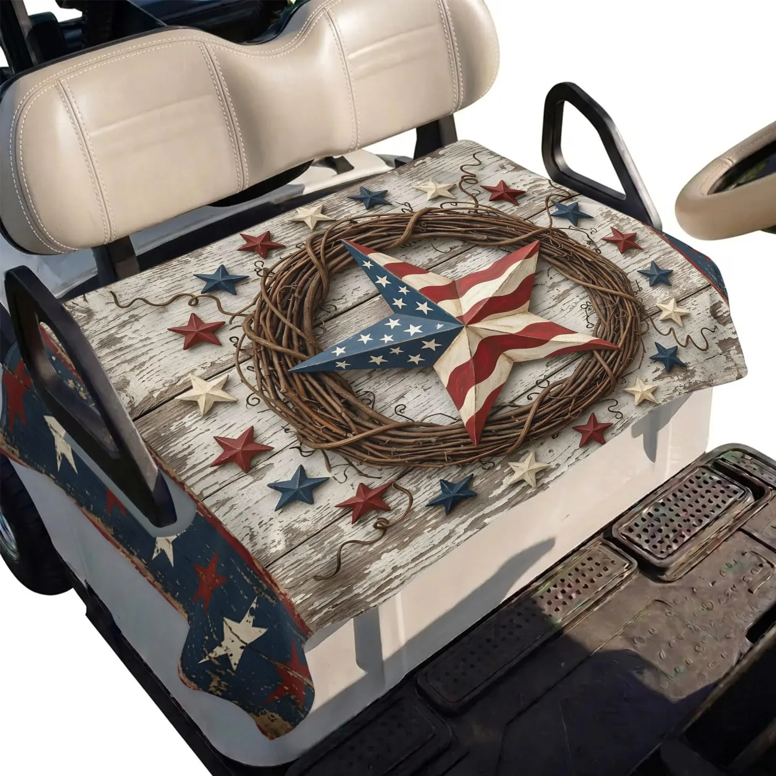 DecorLovee 4th of July Golf Cart Seat Cover 51 x 31 in