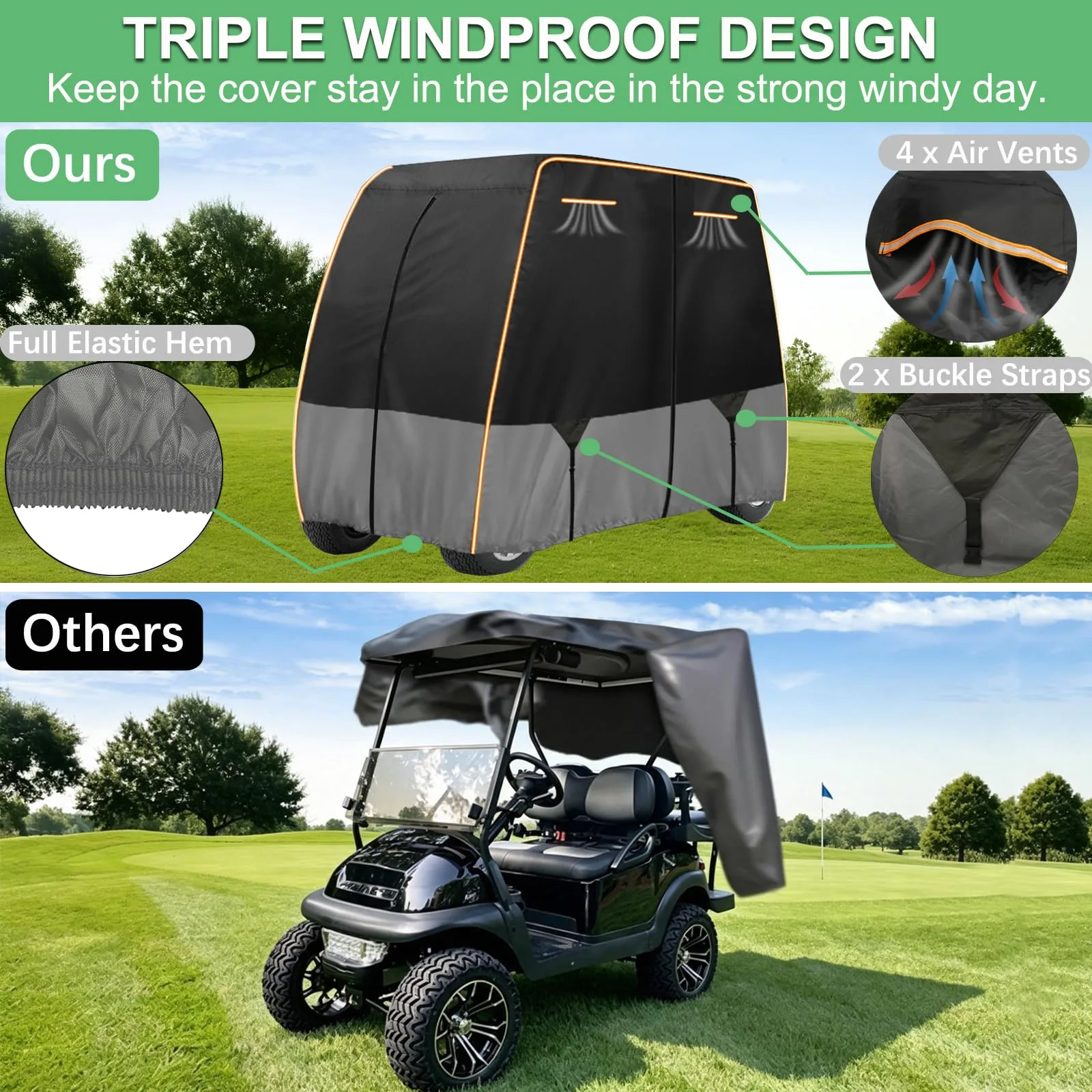 INEZARI INE003 4-Passenger Golf Cart Cover image 4