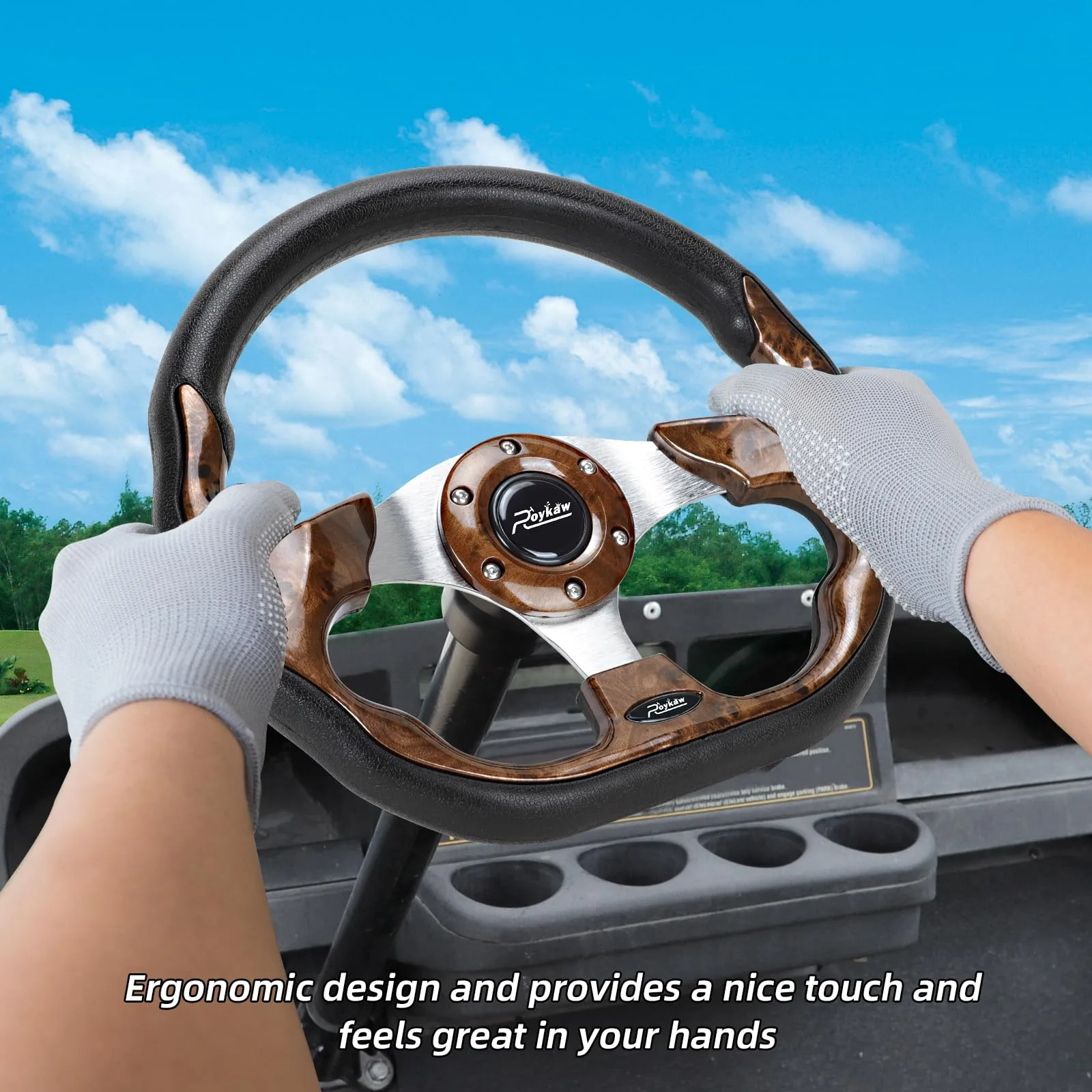 Roykaw 12.5-Inch Golf Cart Steering Wheel ROY-0428WG-01 image 2