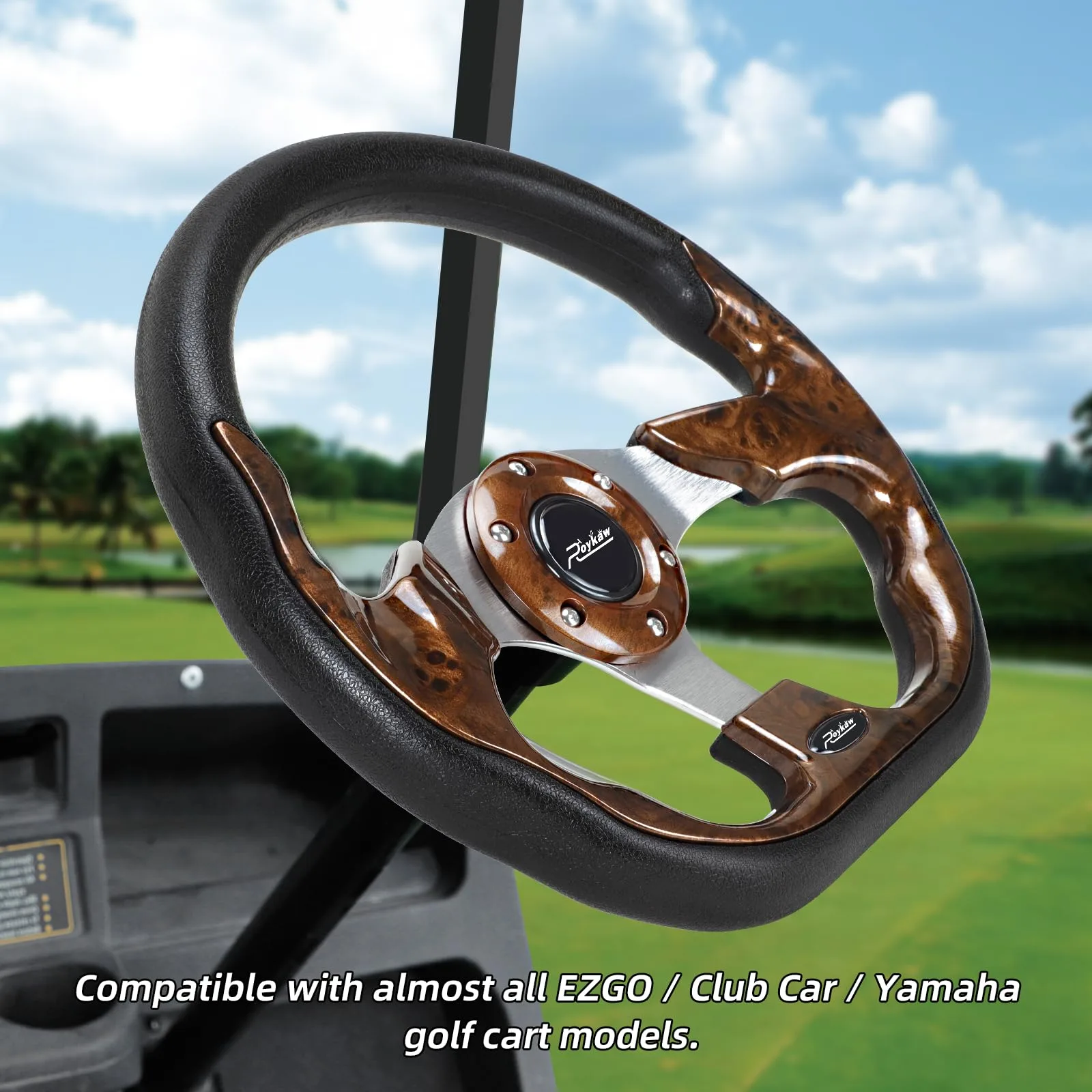 Roykaw 12.5-Inch Golf Cart Steering Wheel ROY-0428WG-01 image 3