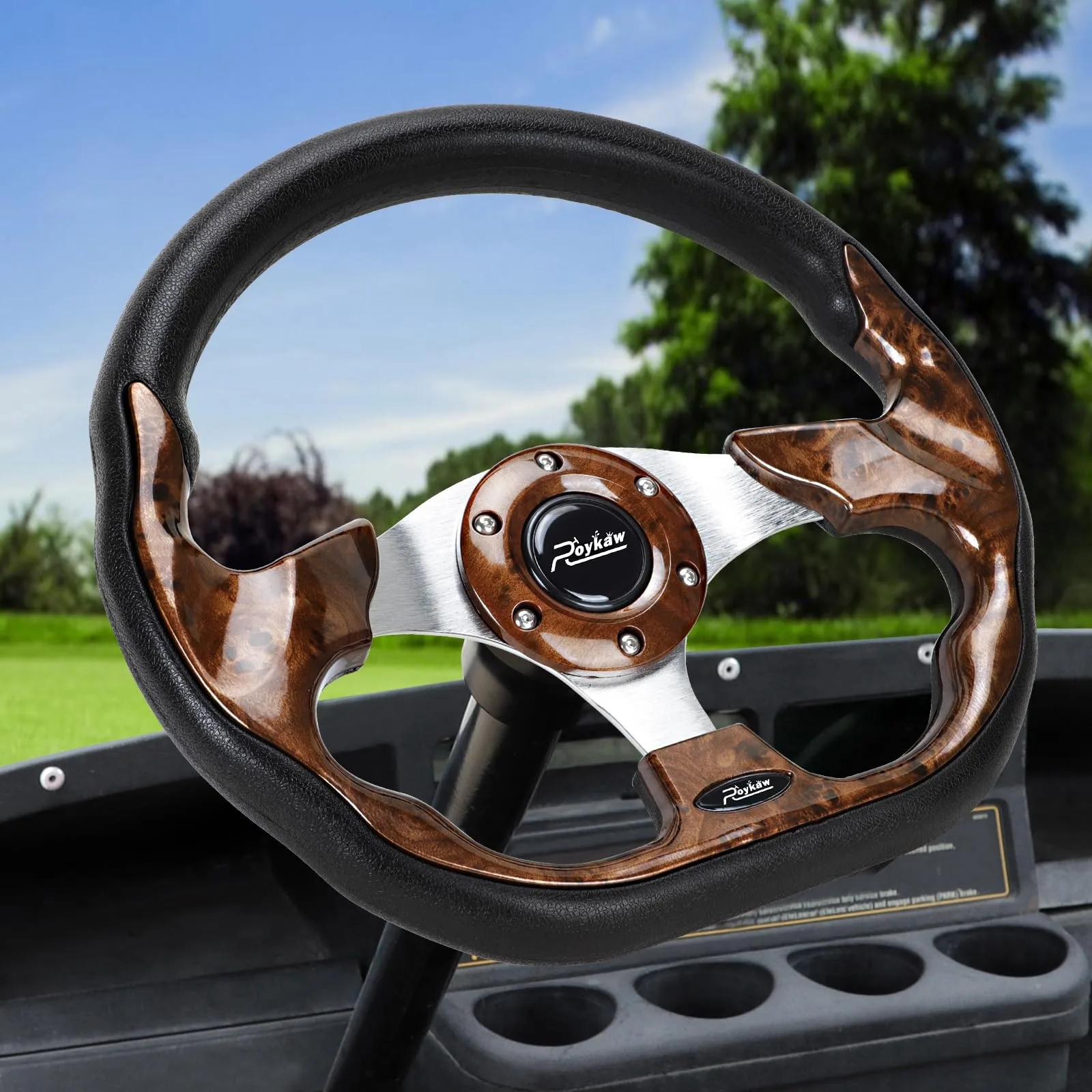 Roykaw 12.5-Inch Golf Cart Steering Wheel ROY-0428WG-01