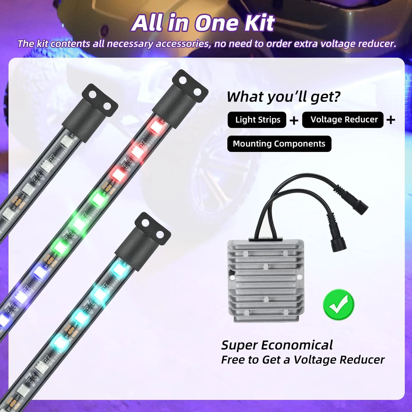 Roykaw Golf Cart LED Underglow Light Kit ROY-0441BK-01 image 2