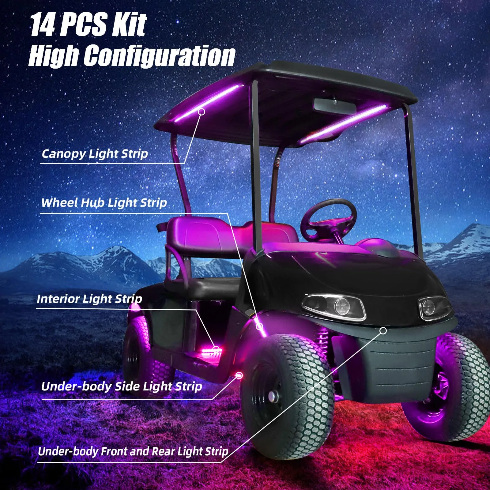 Roykaw Golf Cart LED Underglow Light Kit ROY-0441BK-01 image 3