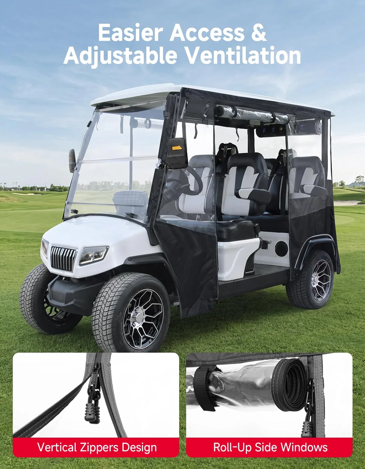 KEMIMOTO Golf Cart Enclosure for EVolution D5 4-Seater image 2