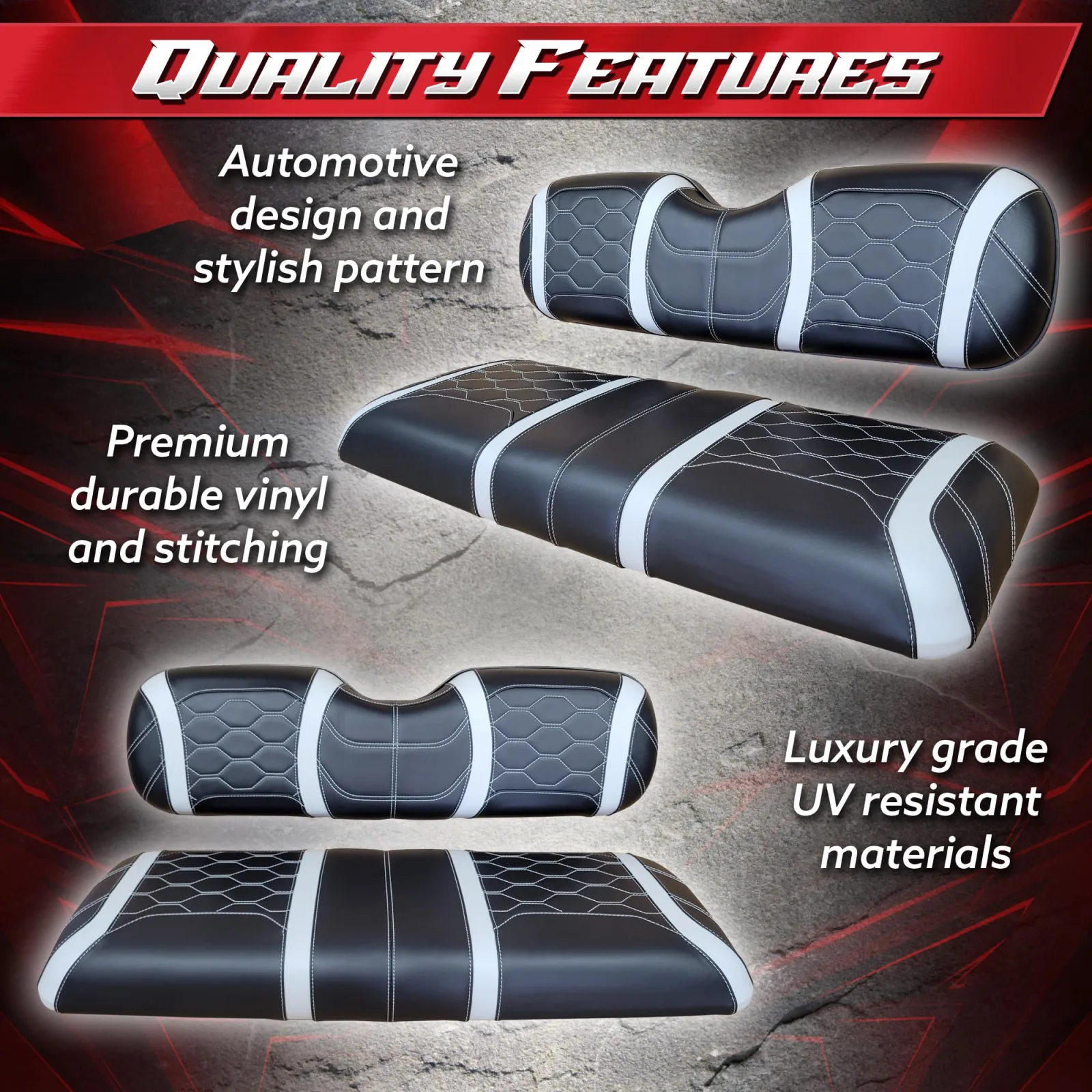 ProFormX HexFire Elite Seat Covers for E-Z-GO TXT/RXV image 3