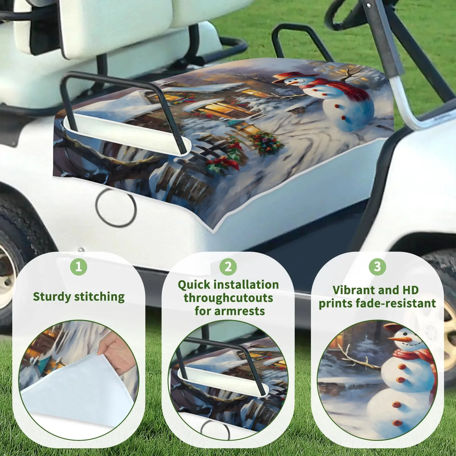 Tiveruda Universal 51" x 31" Golf Cart Seat Cover for 2-Person Seats image 3