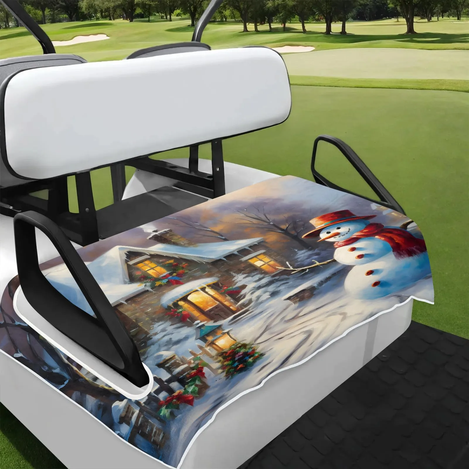 Tiveruda Universal 51" x 31" Golf Cart Seat Cover for 2-Person Seats