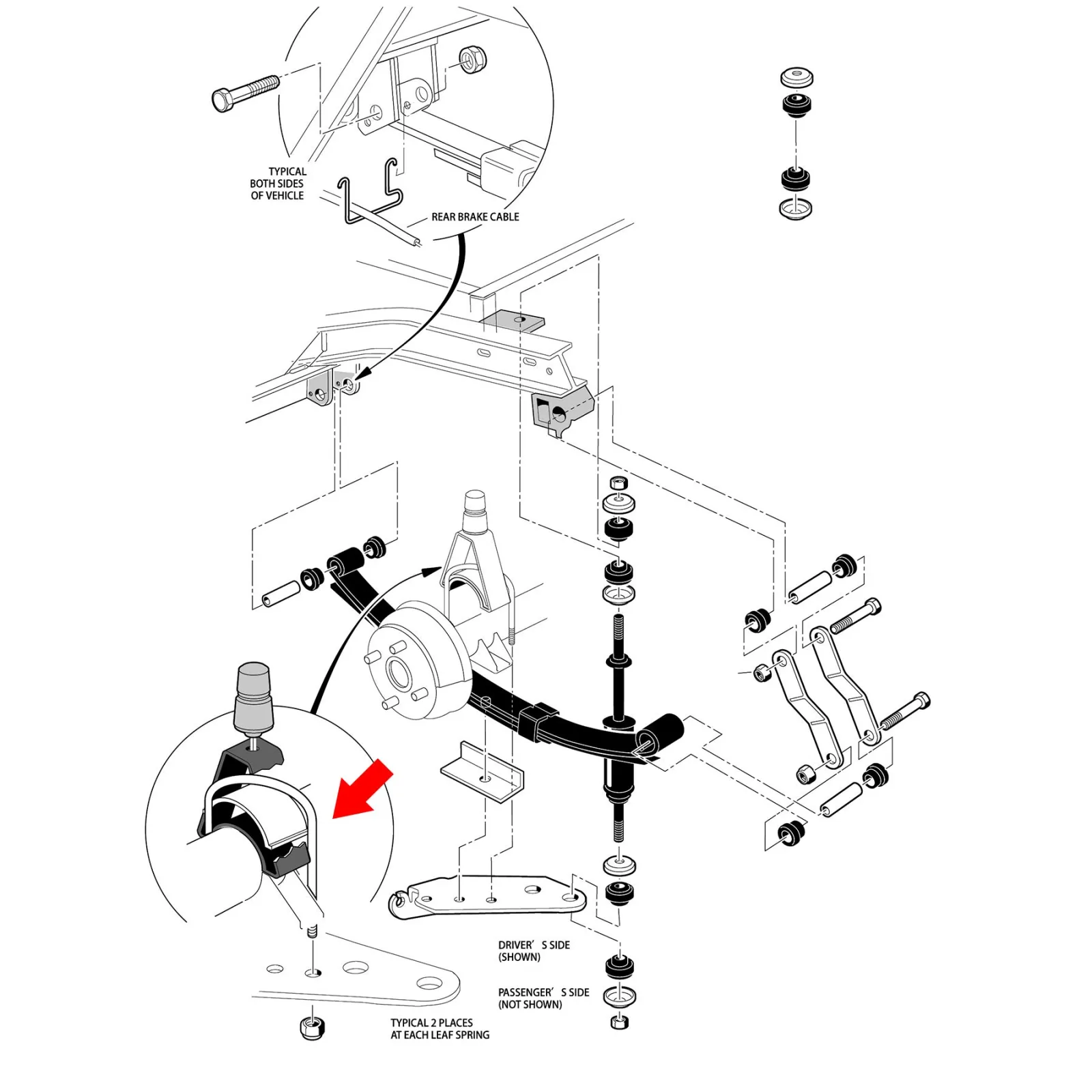 10L0L U-Bolt Kit for Club Car DS, OEM 1014902 image 2