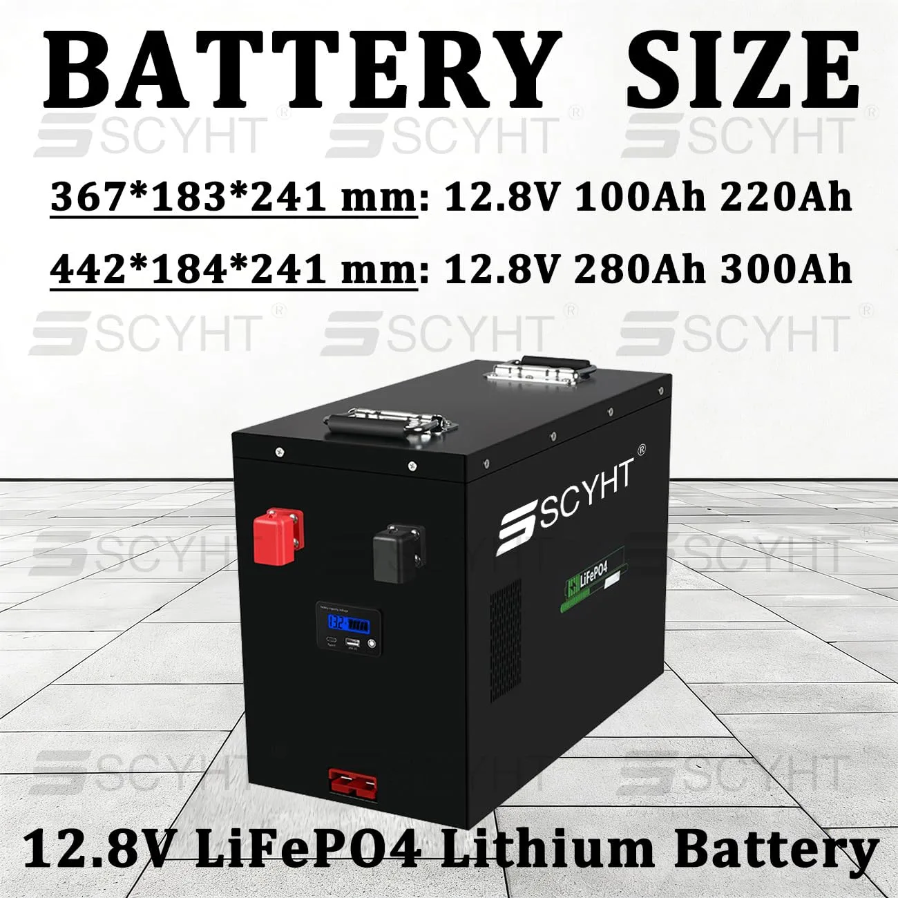 SSCYHT 12.8V 220Ah LiFePO4 Golf Cart Battery image 2