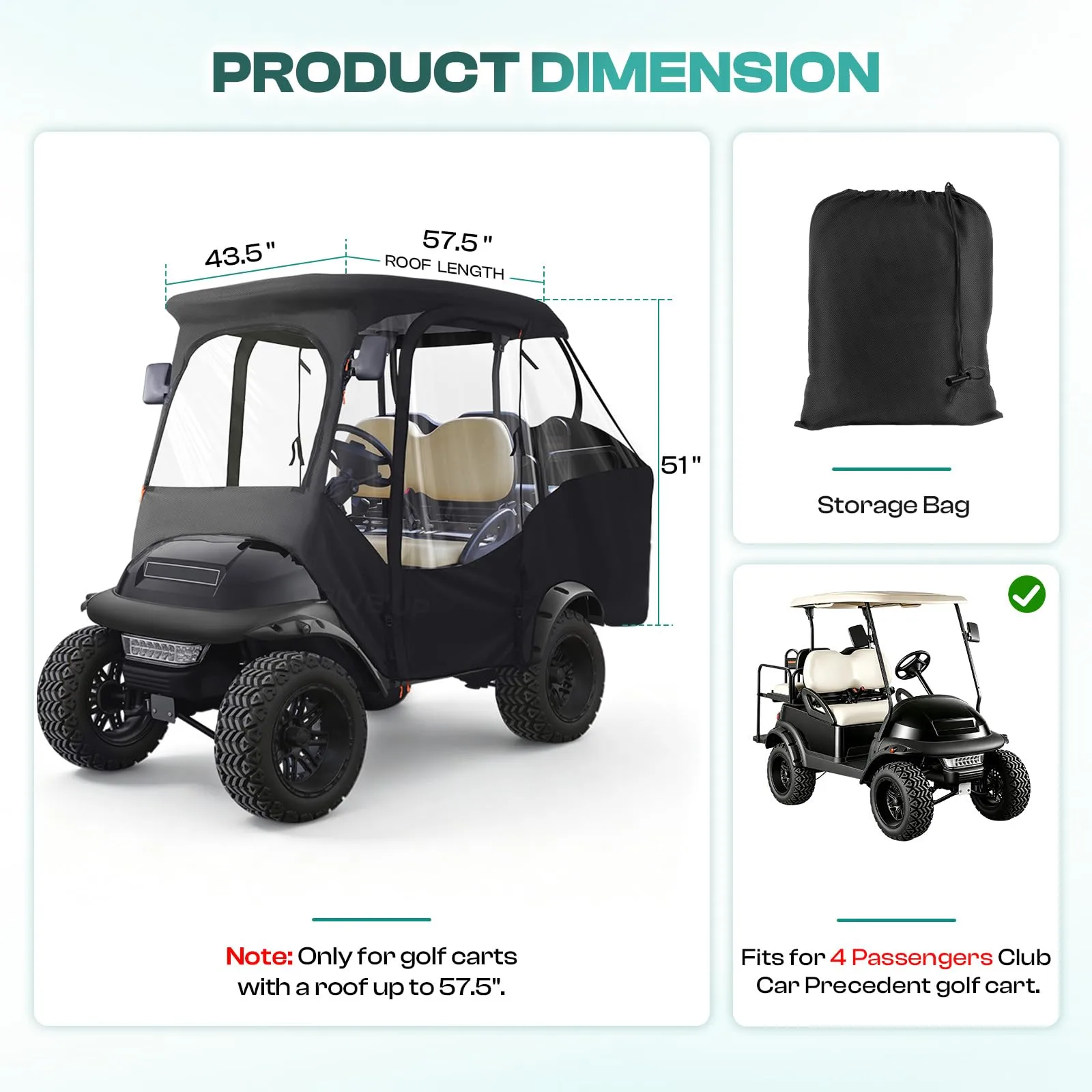 DRIVE UP C0038 Enclosure for Club Car Precedent image 4