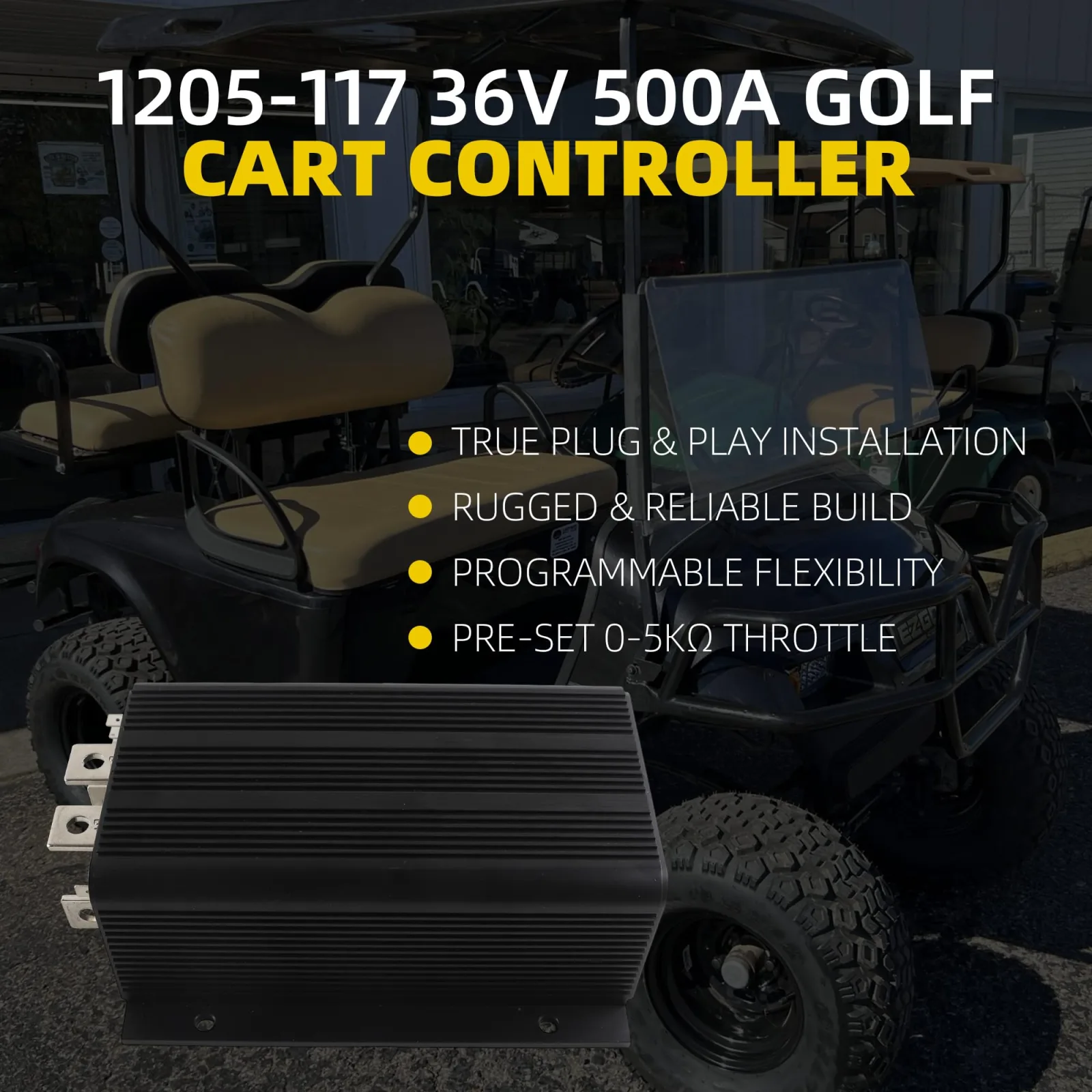 Dasbecan 36V 500A Golf Cart Controller — Replaces 1205-117/113/101 image 3