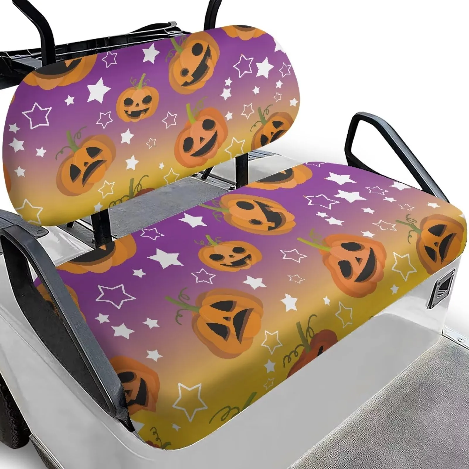 Quidrwyo Halloween Pumpkin Golf Cart Seat Covers
