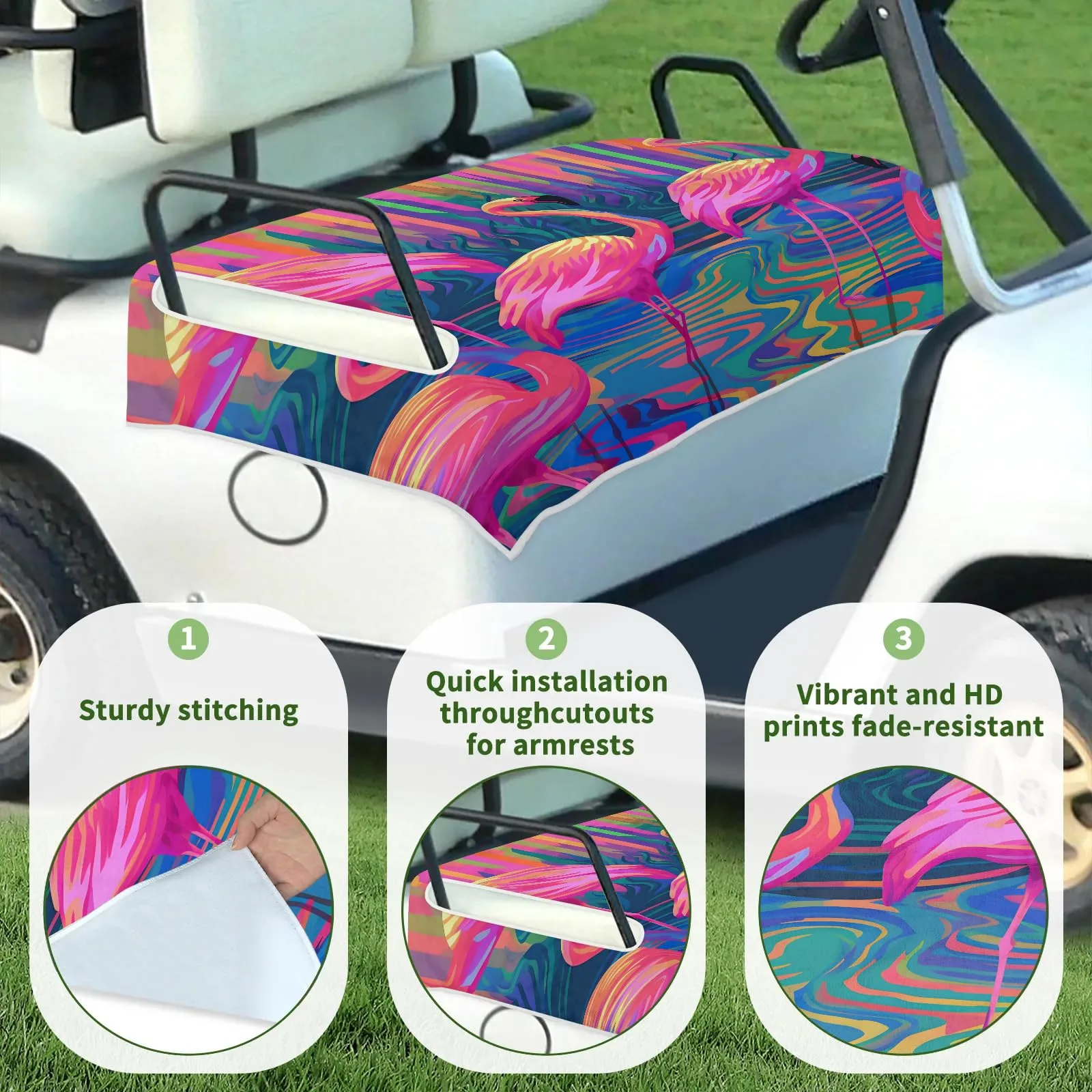 Tiveruda Golf Cart Seat Cover for Double Seats, 51 x 31 in image 3