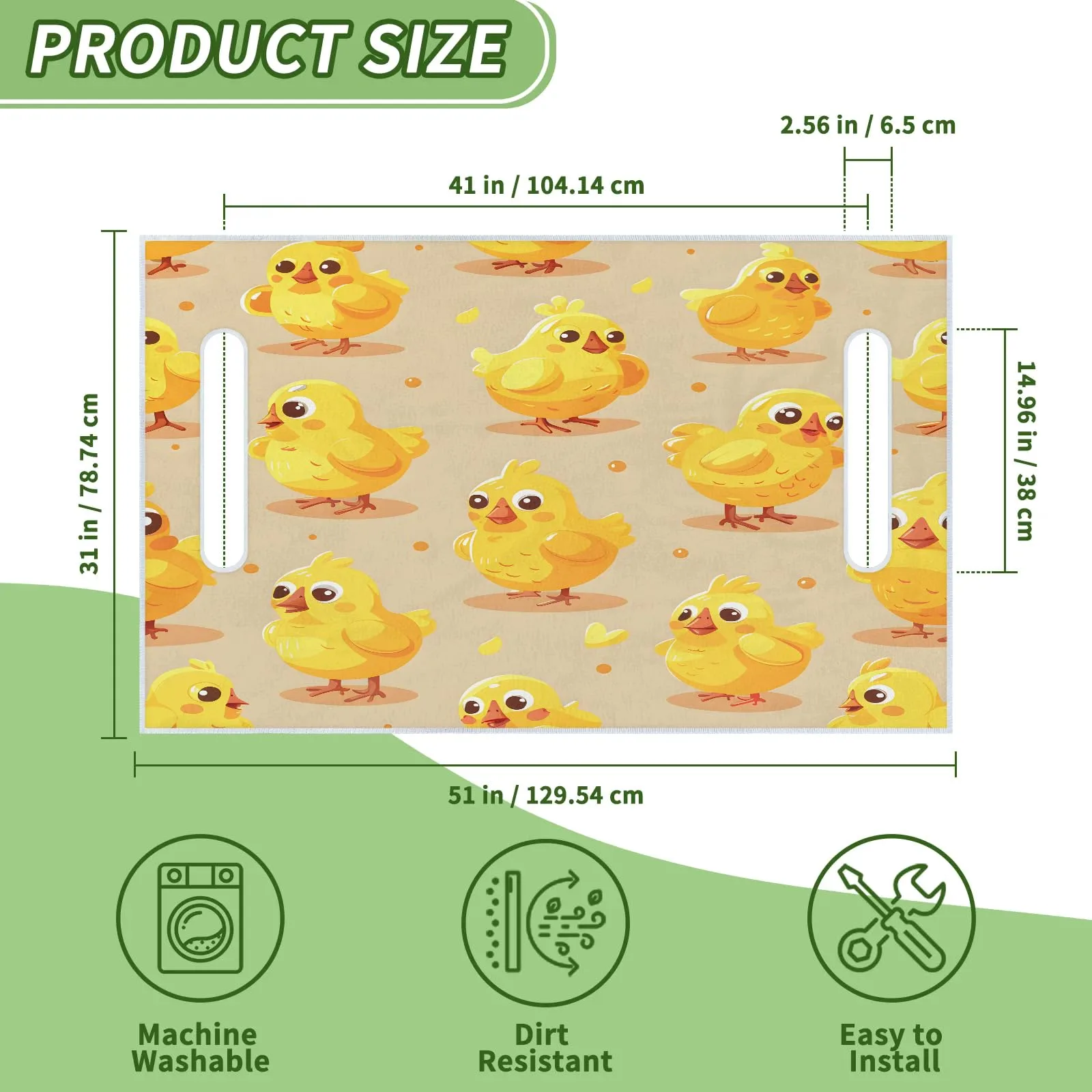 Tiveruda Yellow Chicken Golf Cart Seat Cover, 51 x 31 in image 2