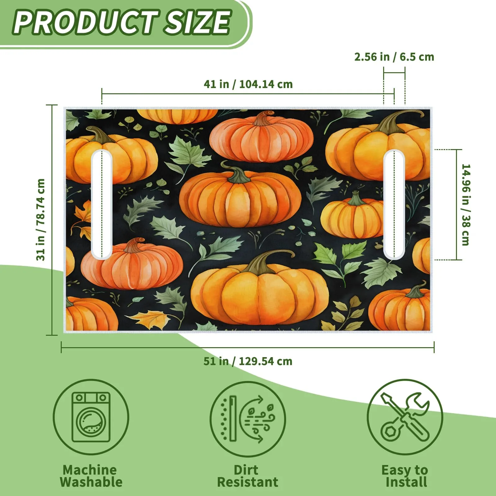 Tiveruda Halloween Pumpkin Golf Cart Seat Cover 51 x 31 in image 2