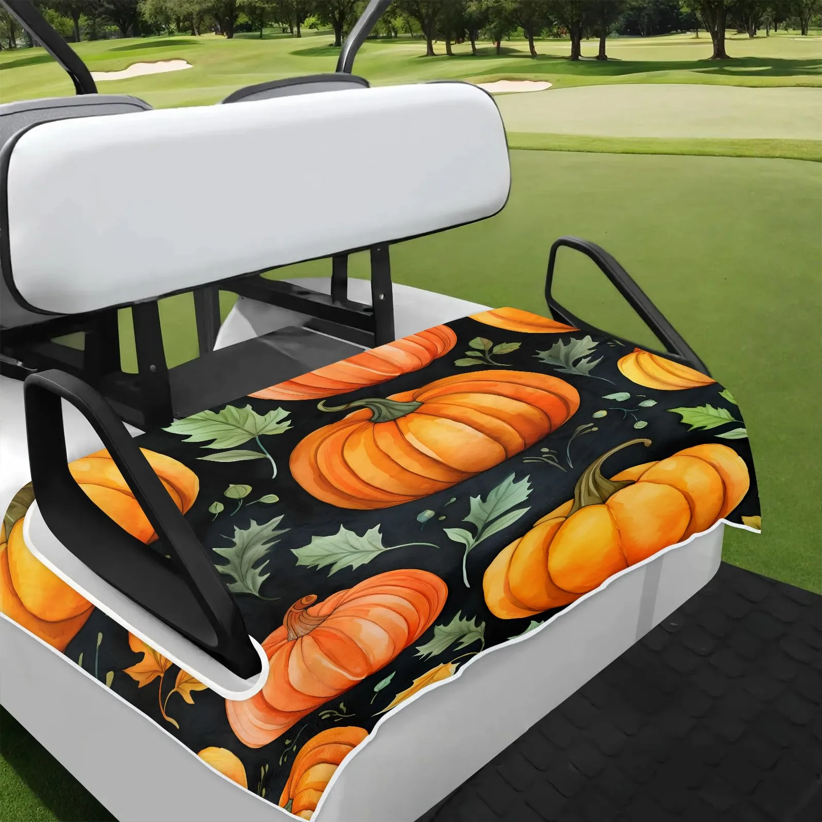 Tiveruda Halloween Pumpkin Golf Cart Seat Cover 51 x 31 in
