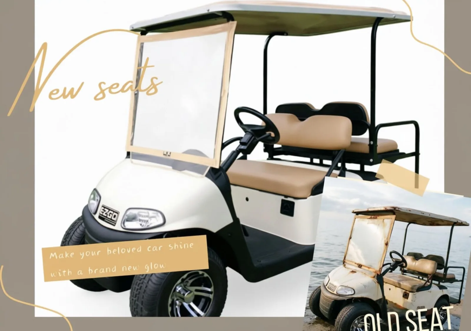 FDEERCOLO Front Seat Cushion for EZGO Medalist TXT 1994-2013 image 4