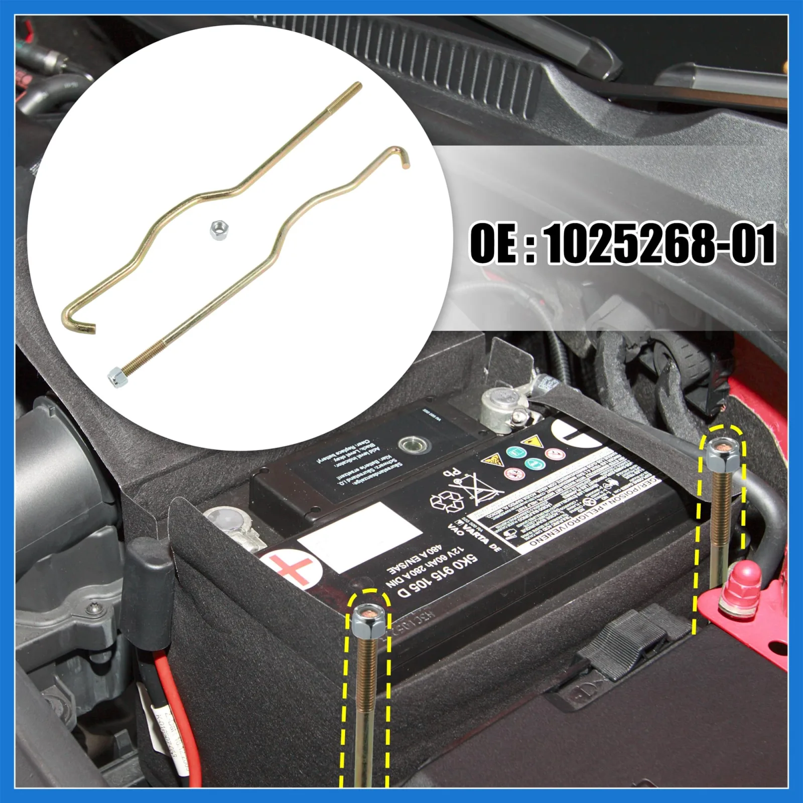 VekAuto Battery Hold-Down Rods for Club Car Precedent image 2