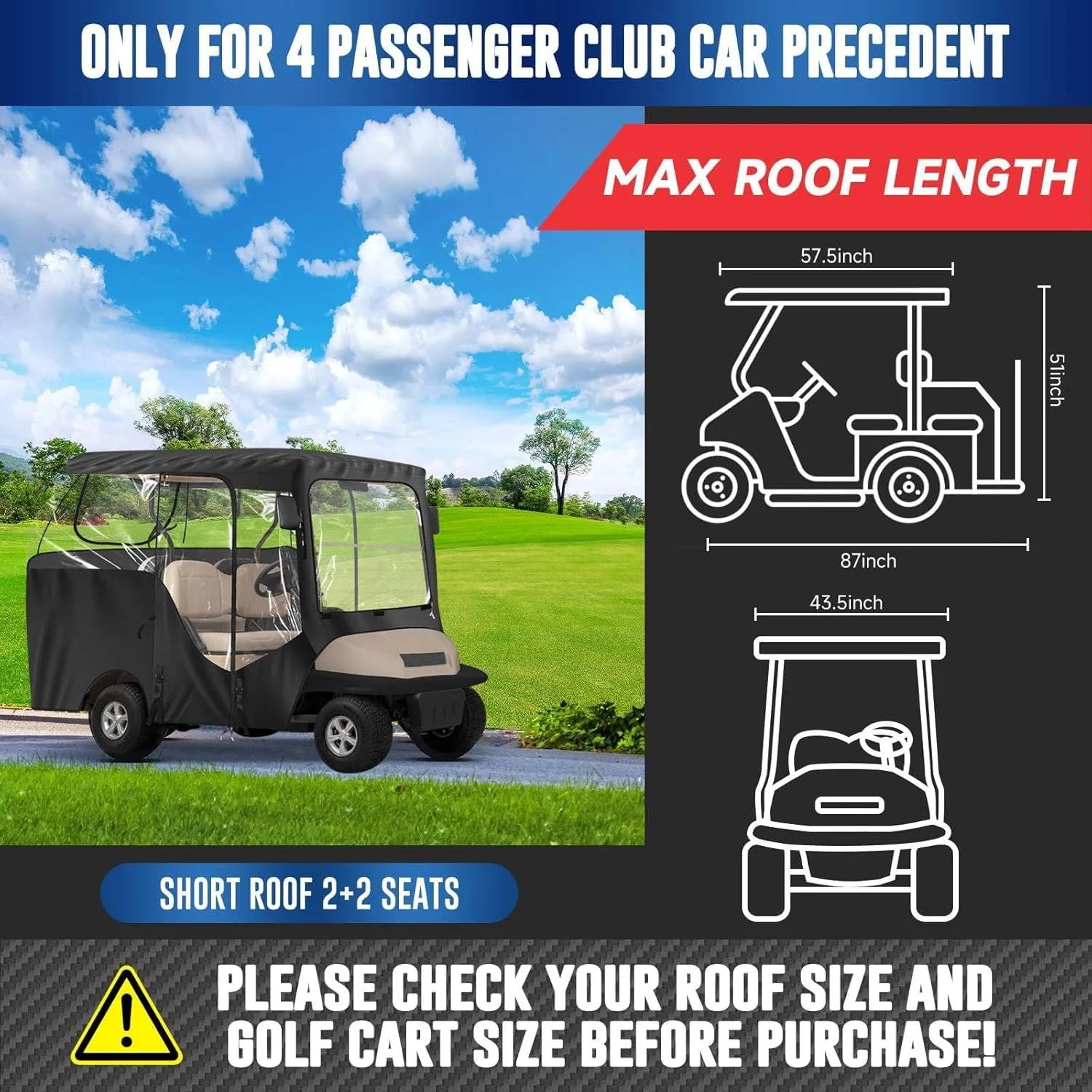 Cholila Cover Enclosure for E-Z-GO TXT and RXV 2-Passenger image 2