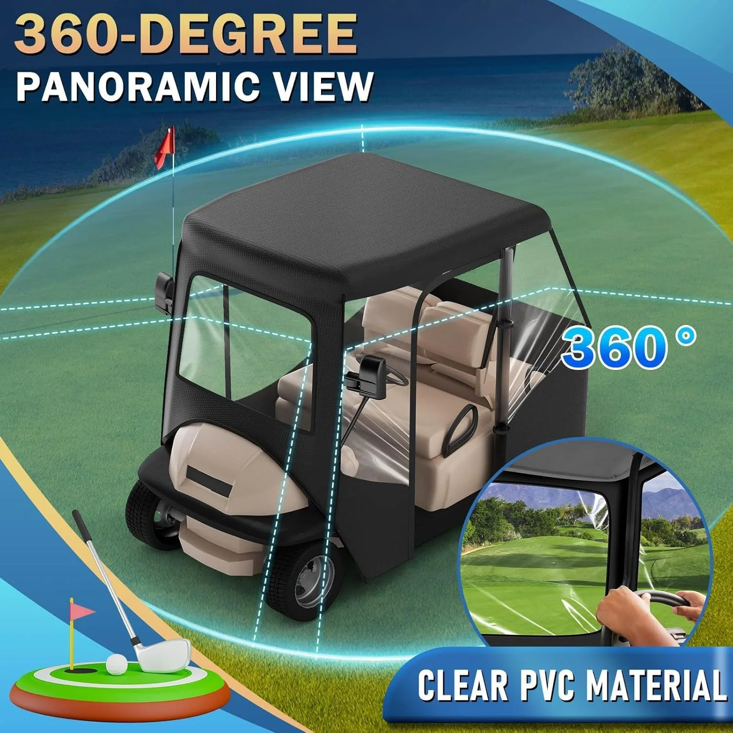 Cholila Cover Enclosure for E-Z-GO TXT and RXV 2-Passenger image 3