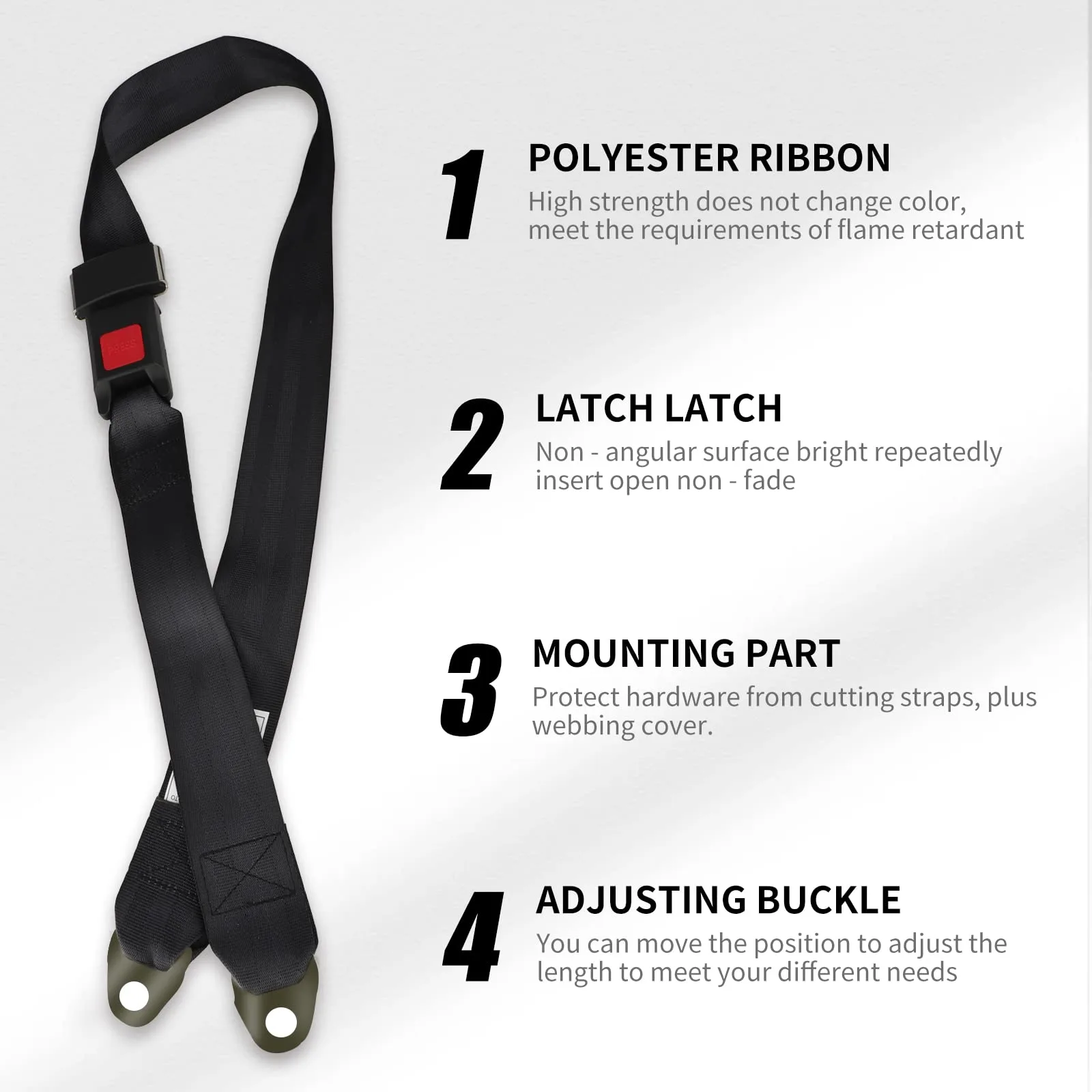 Universal Golf Cart Seat Belt Set, 4 Pack - Generic image 4