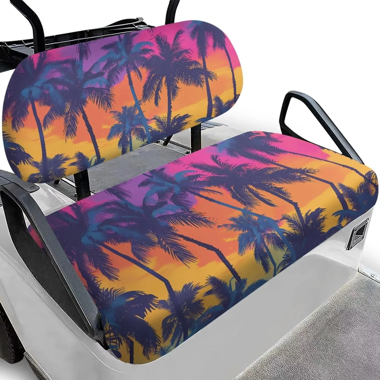 Quidrwyo Palm Trees Golf Cart Seat Covers, 2-Piece Set