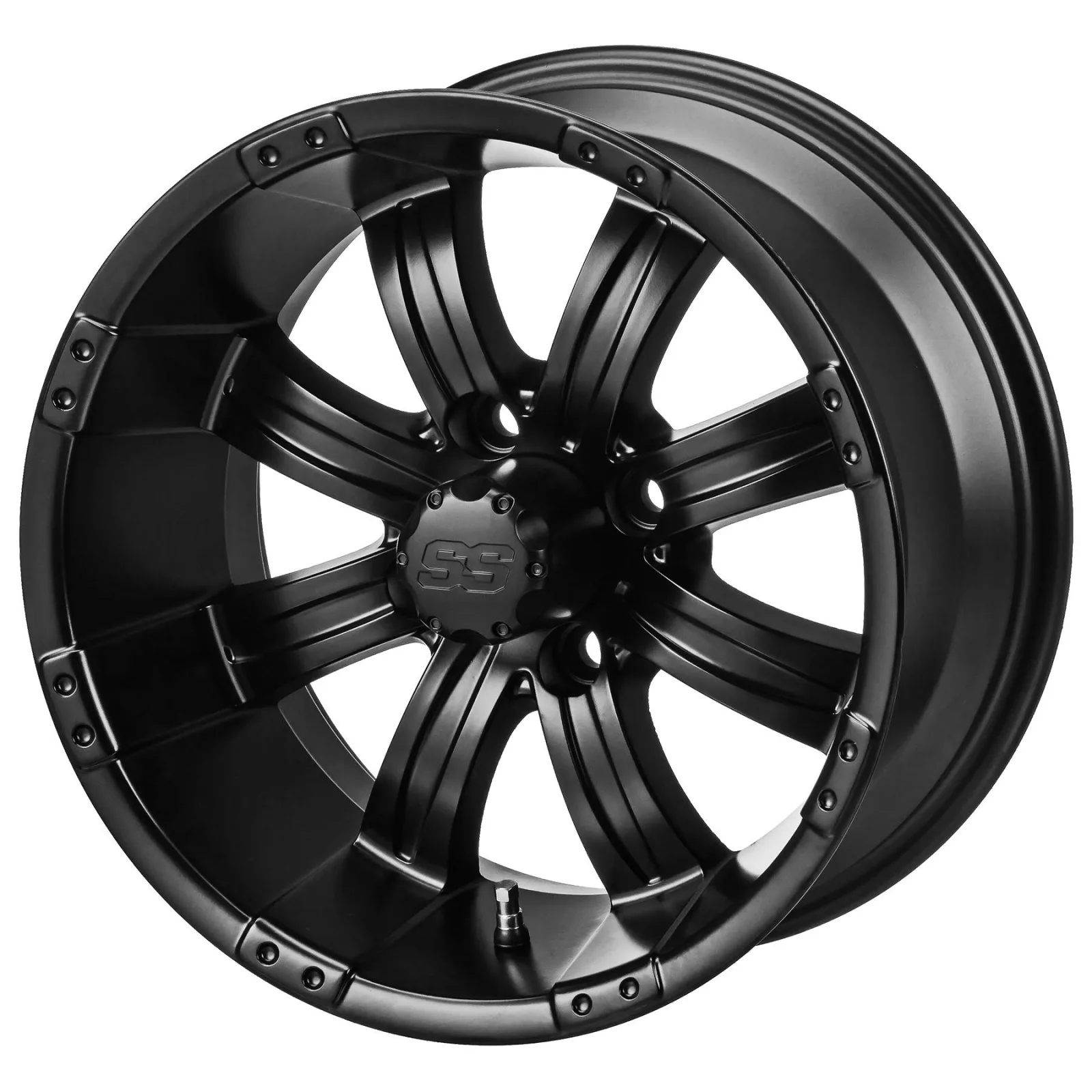 RM Cart Casino 12-Inch Matte Black Golf Cart Wheel Set