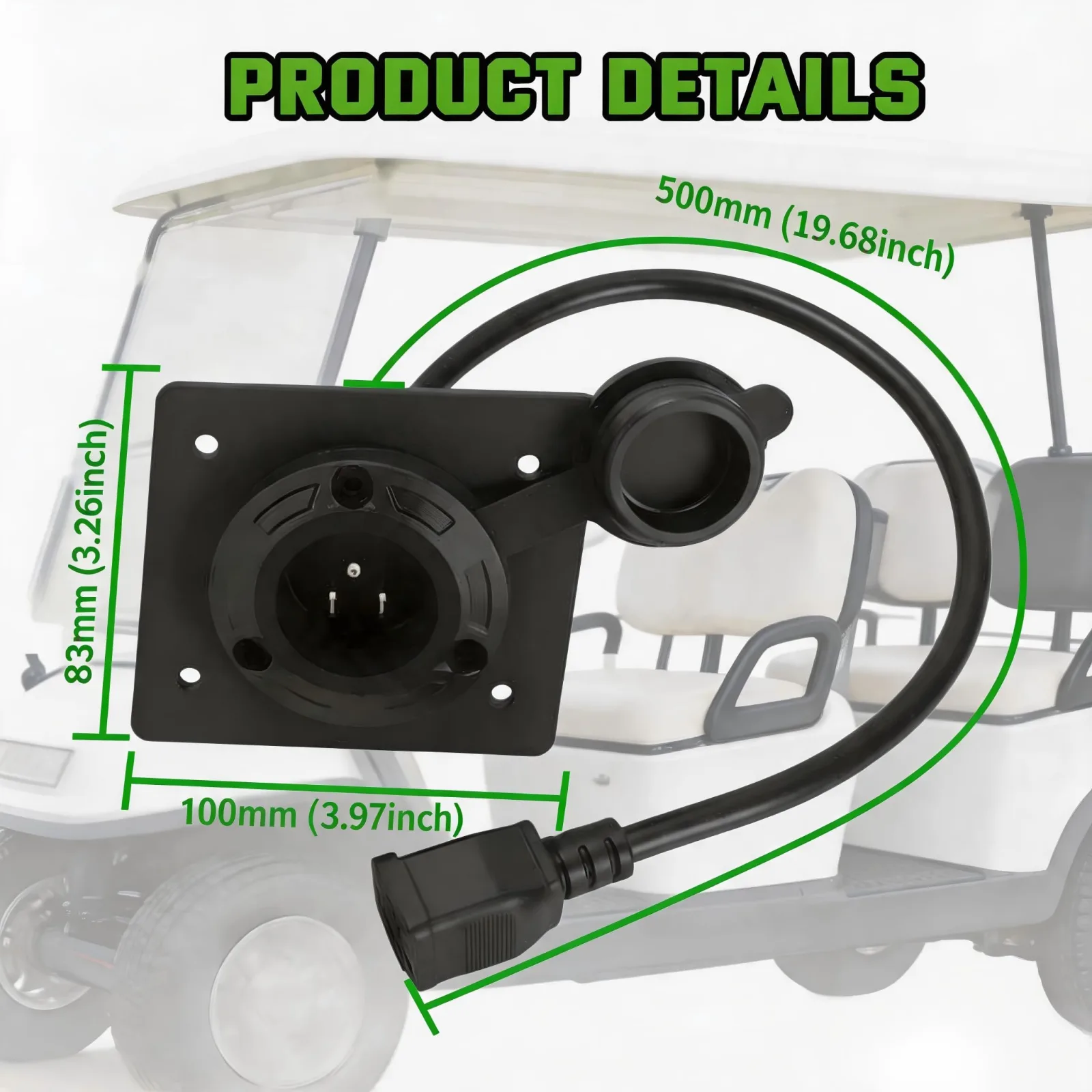 JacEnergy 120V AC Plug Kit for E-Z-GO TXT36 Golf Carts image 2