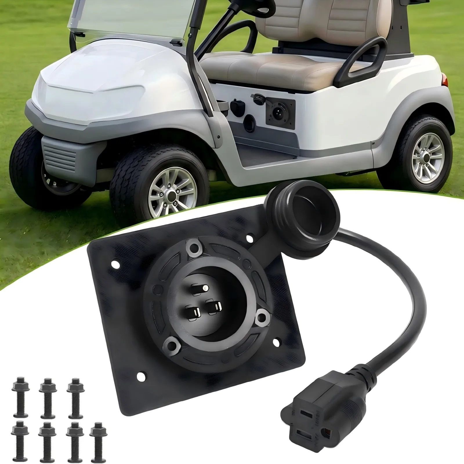 JacEnergy 120V AC Plug Kit for E-Z-GO TXT36 Golf Carts