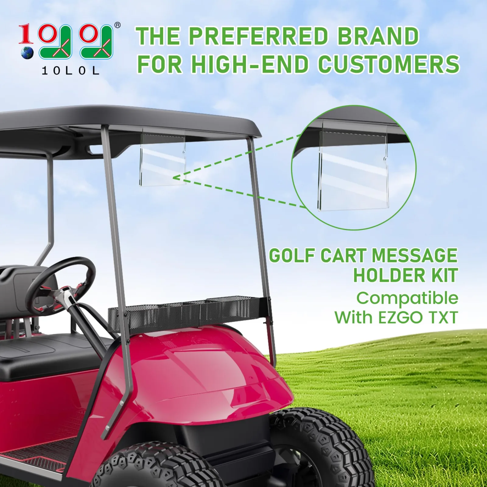 10L0L Message Holder Kit for E-Z-GO TXT Golf Carts image 2