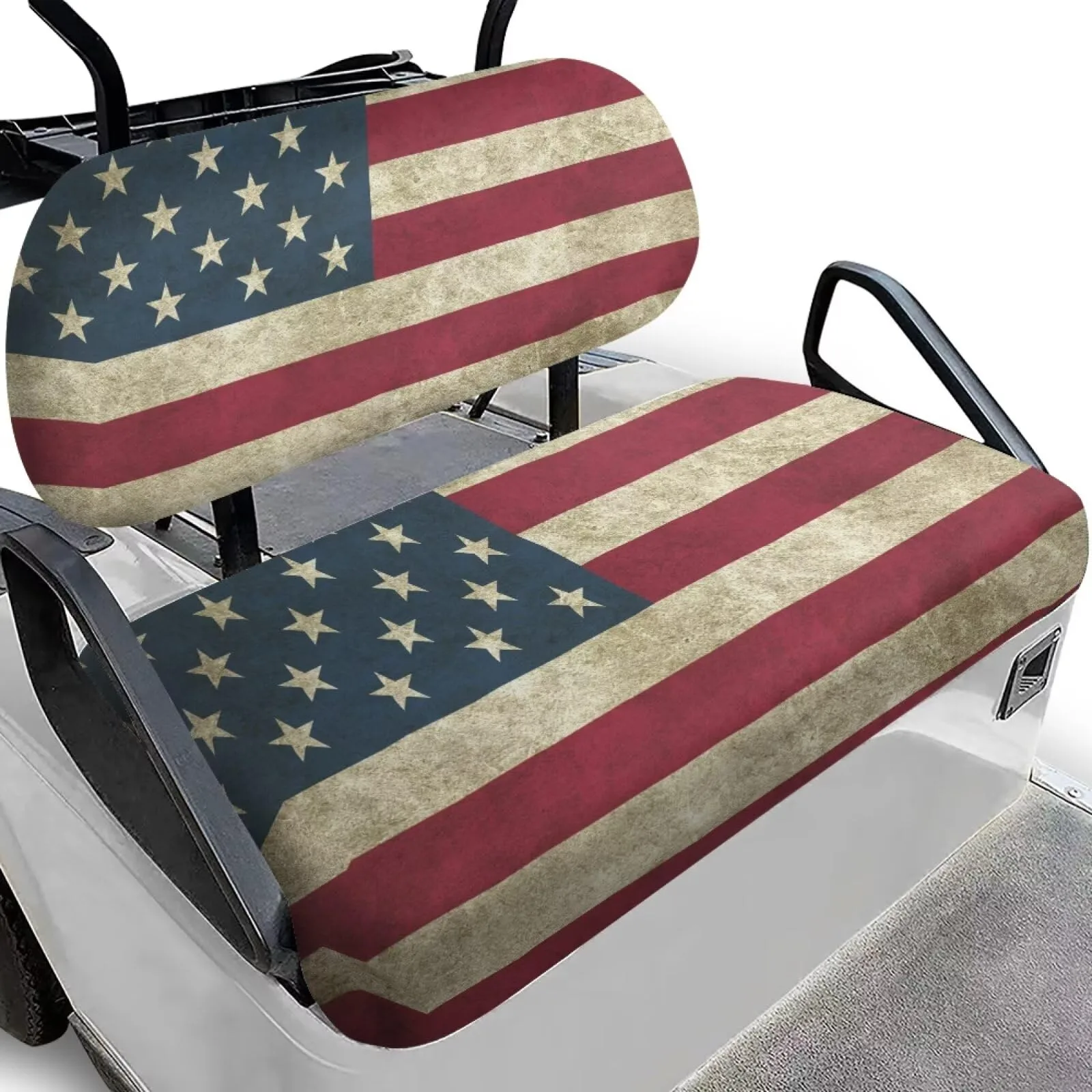 Yewattles Retro American Flag Golf Cart Seat Covers