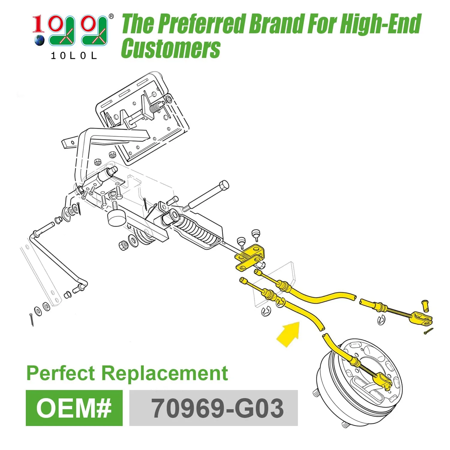 10L0L Brake Cable Set for E-Z-GO TXT & Medalist image 2