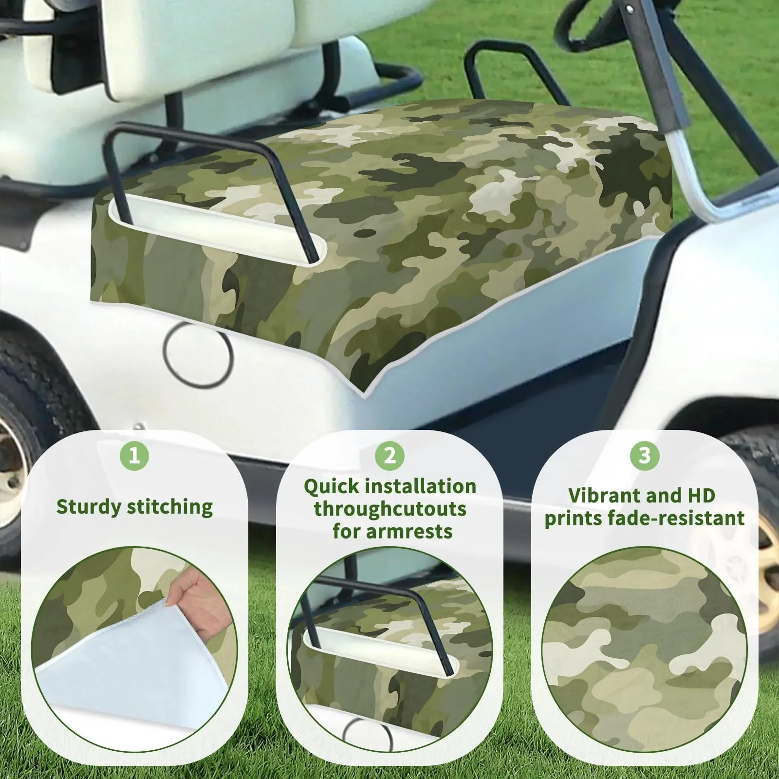 Tiveruda Golf Cart Seat Cover for Double Seats image 3