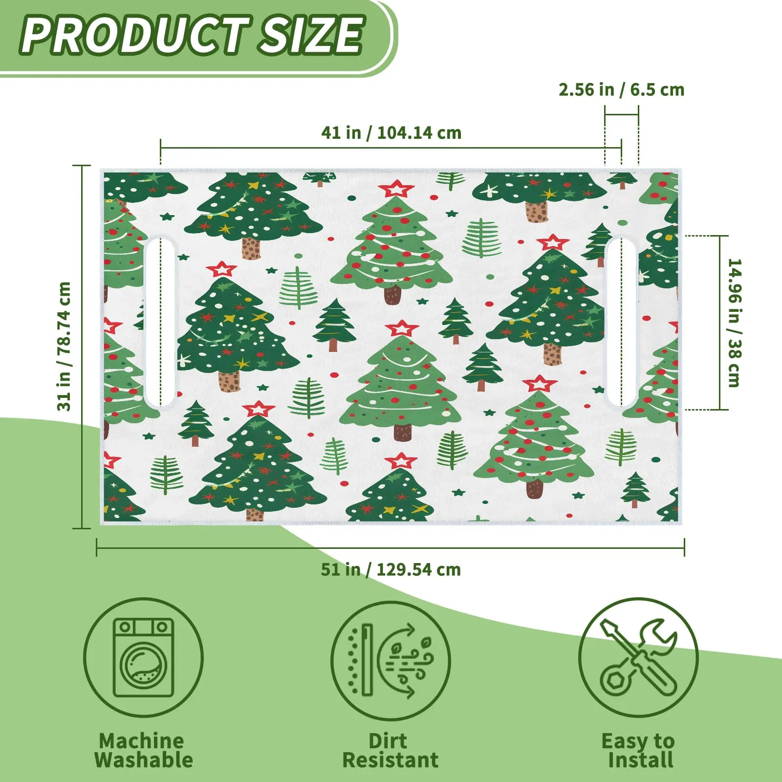 Tiveruda Christmas Tree Golf Cart Seat Cover, 51 x 31 in image 2